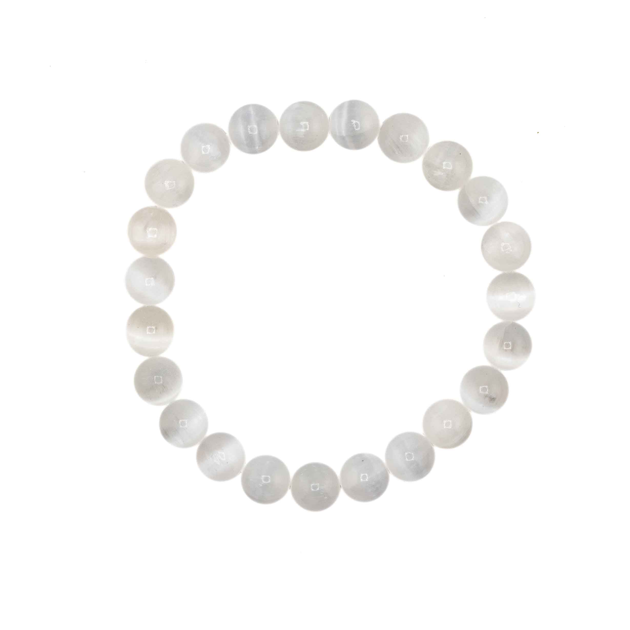 Selenite, Metal Free Bracelet, 8mm, 5 Pieces in a Pack