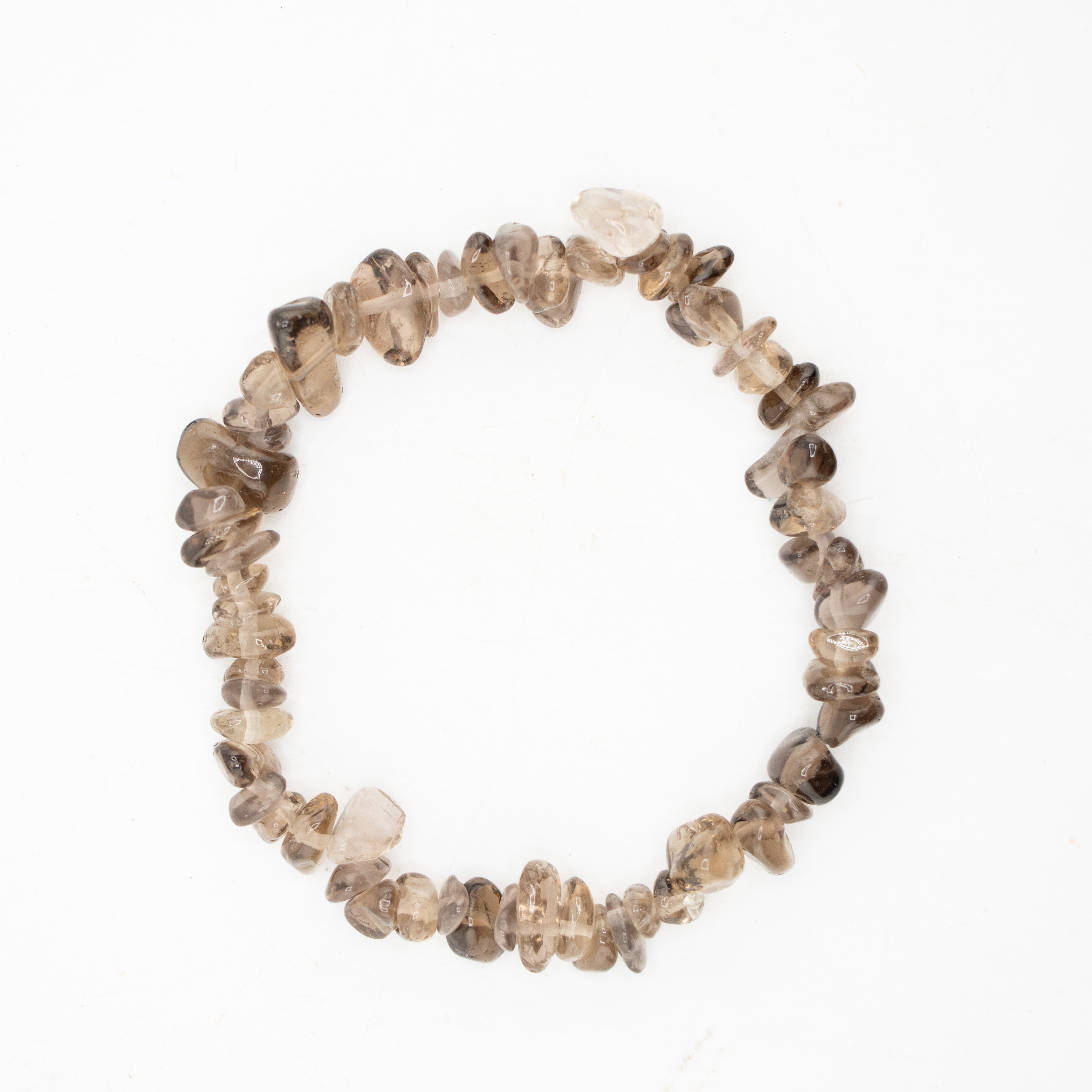 Smoky Quartz Chipped Stone Bracelet, 5 Pieces in a Pack