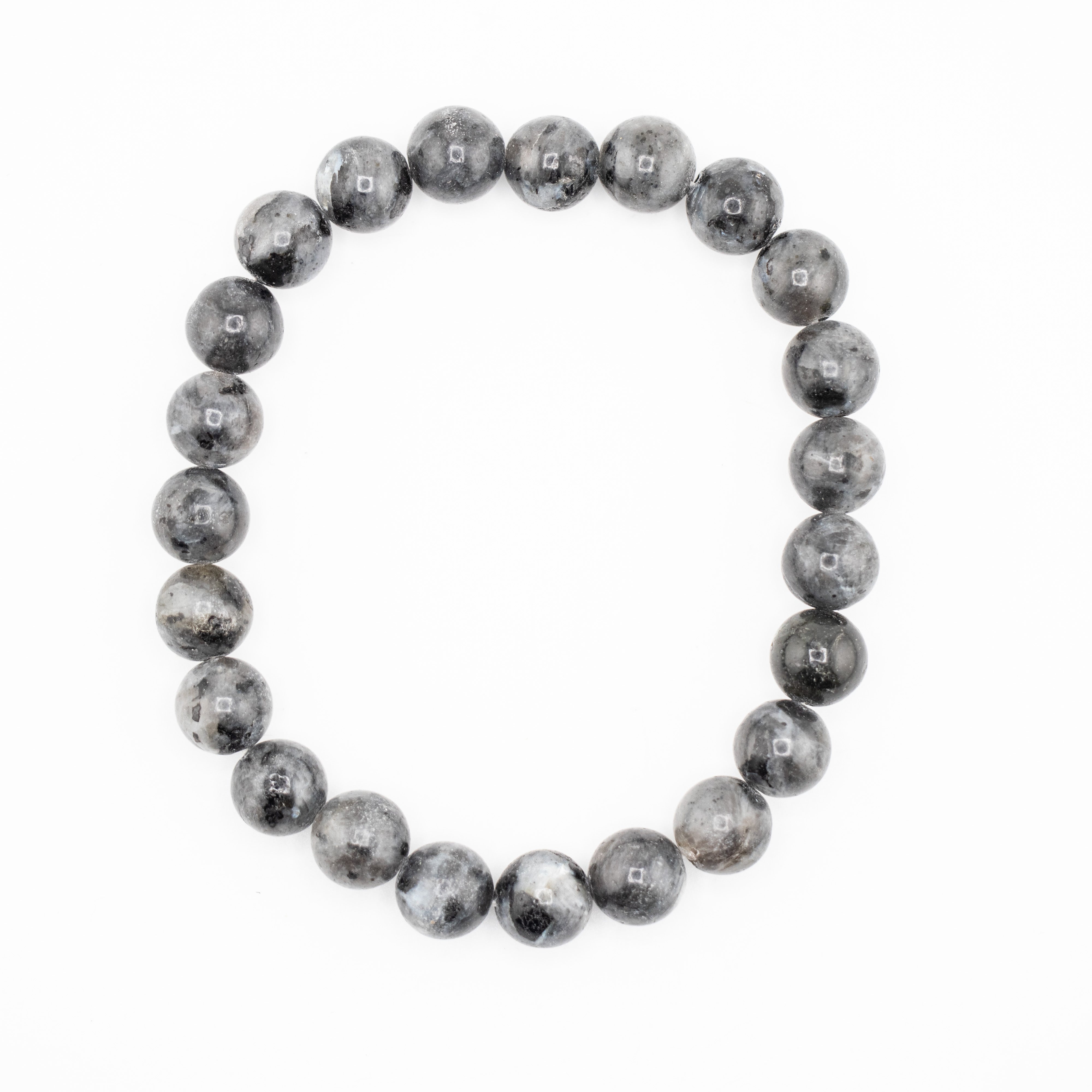 Larvikite, Metal Free Bracelet, 8mm, 5 Pieces in a Pack