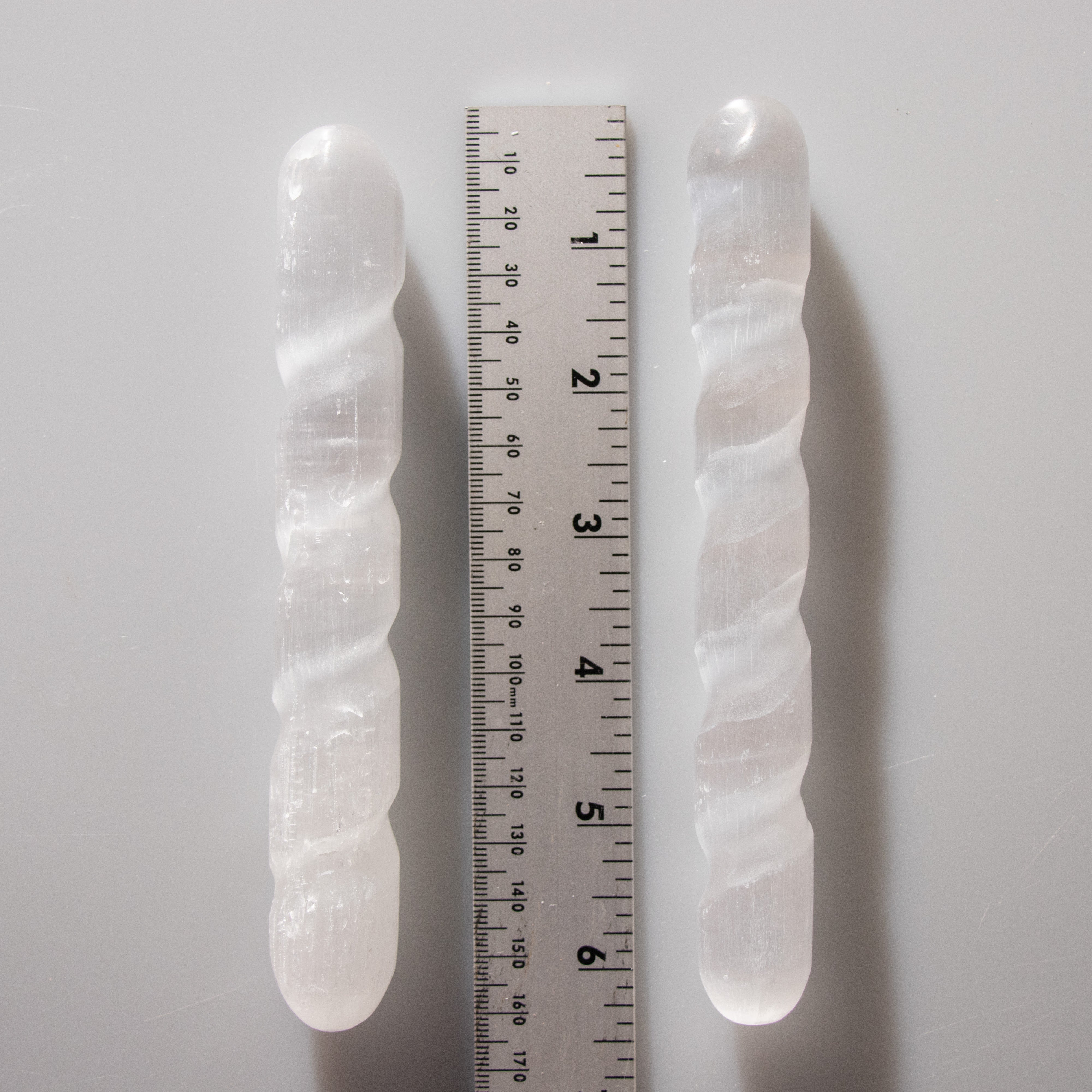 Selenite Plain Spiral Massage Wand, 6-6,5" Inch, 5 Pieces in a Pack