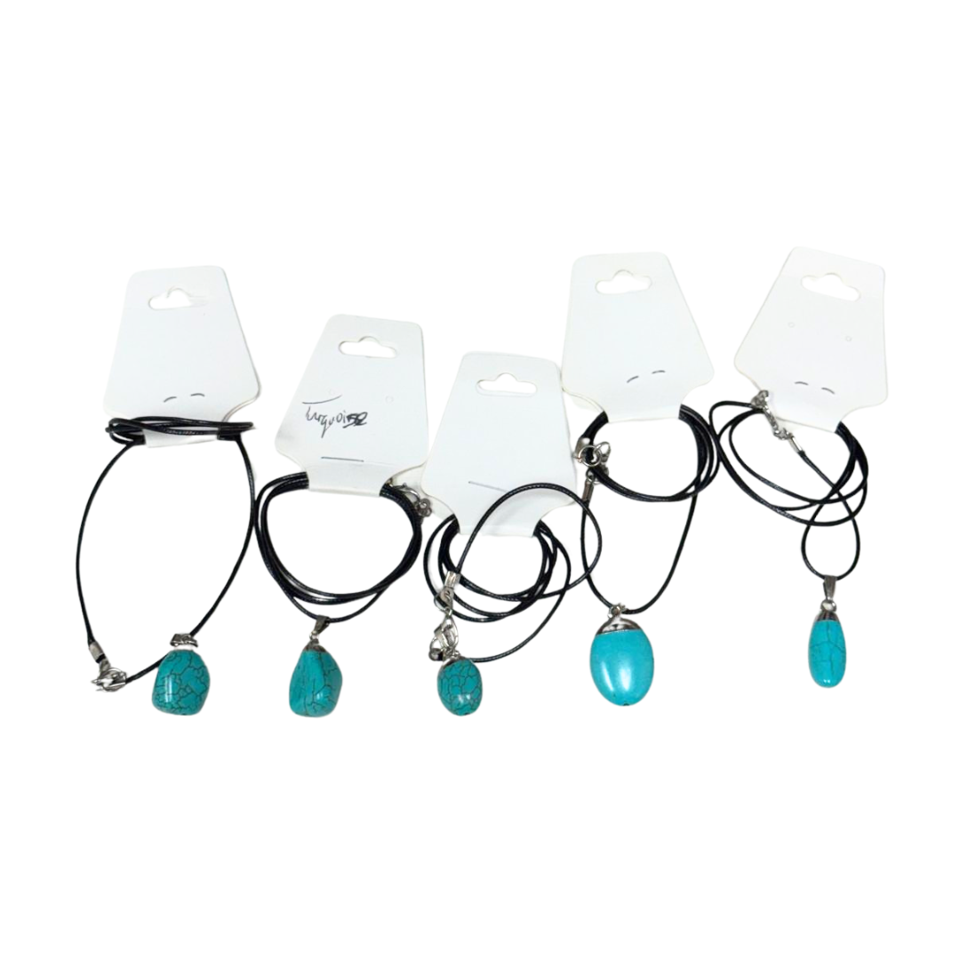 Synthetic Turquoise Mixed Shaped Pendants, 5 Pieces in a Pack