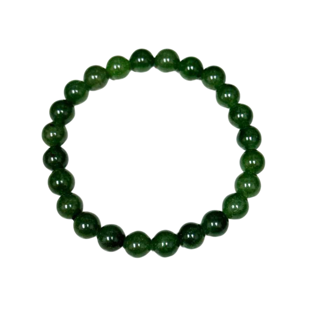 Taiwan Jade Metal-Free Bracelet, 8mm, 5 Pieces in a Pack