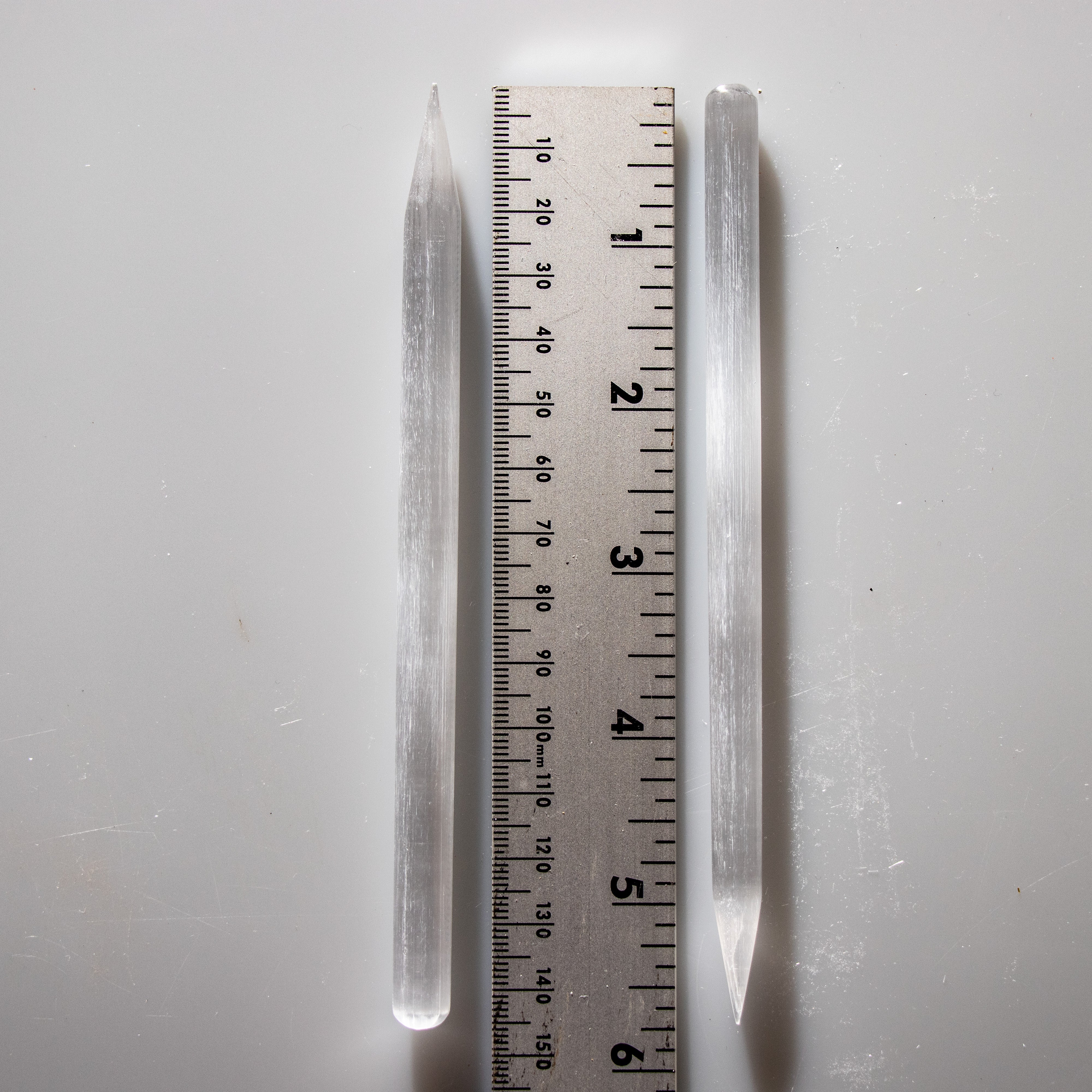 Selenite Plain Extra Thin Massage Wand, 6" Inch, 10 Pieces in a Pack