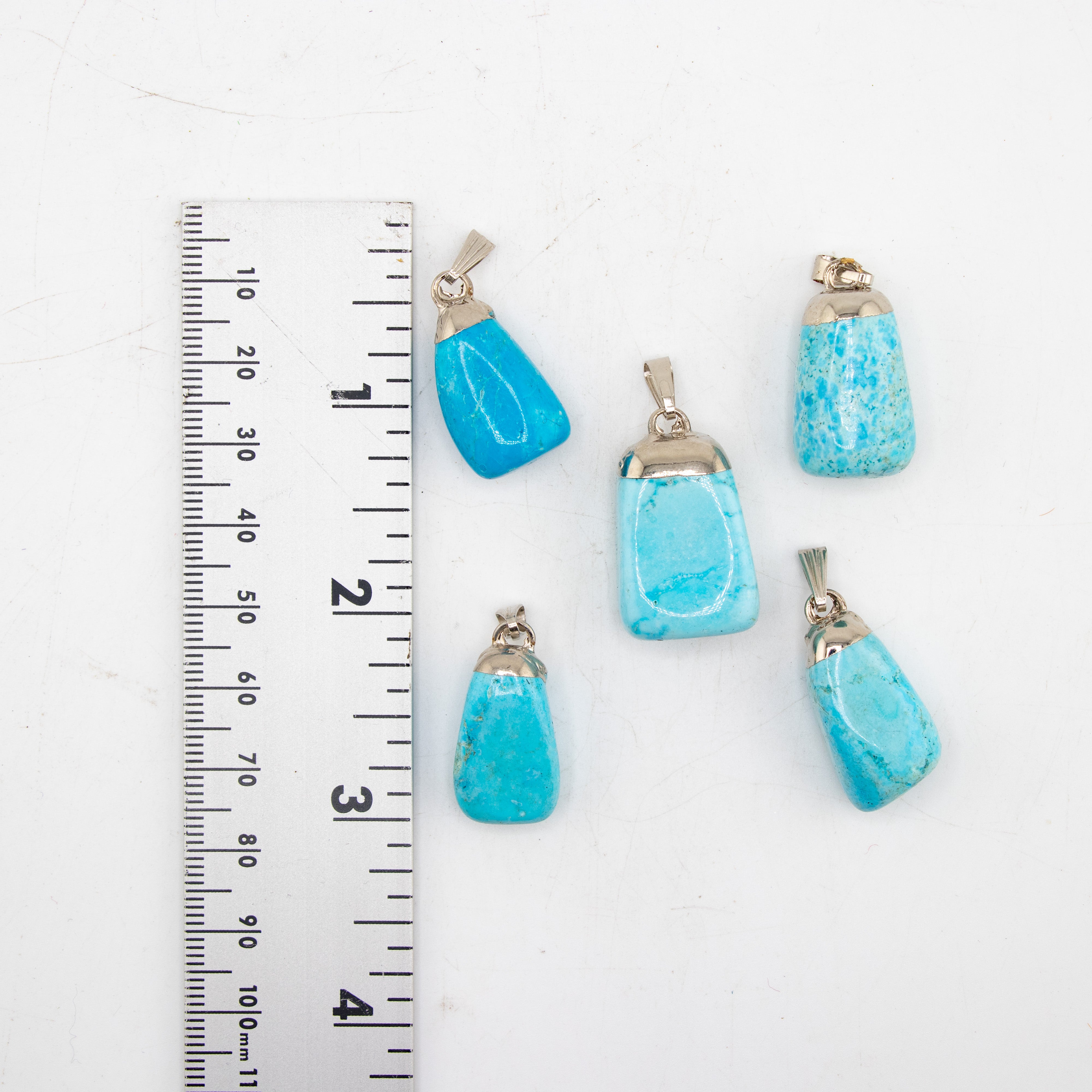 Turquoise (Pear Shaped) Mixed Shape Pendants, 5 Pieces in a Pack