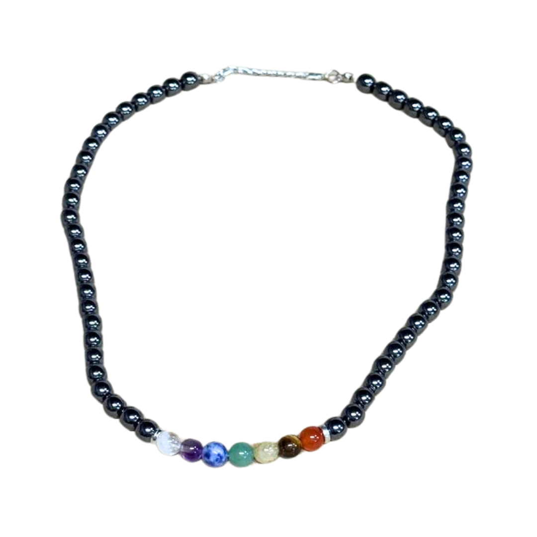 Hematite 7 Chakra Necklace, 5 Pieces in a Pack