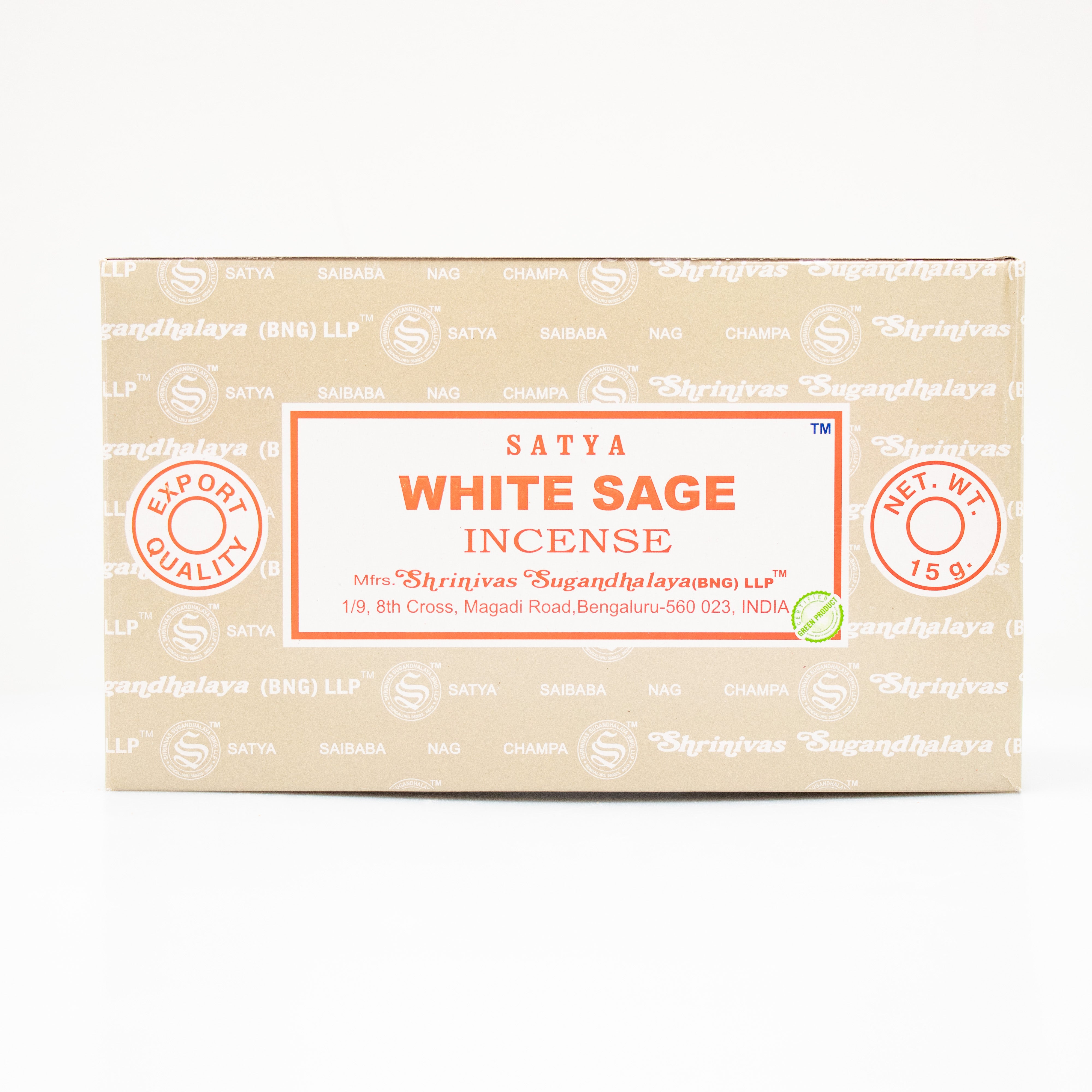 Satya White Sage, Incense Sticks, 15 grams in one Pack, 12 Pack Box