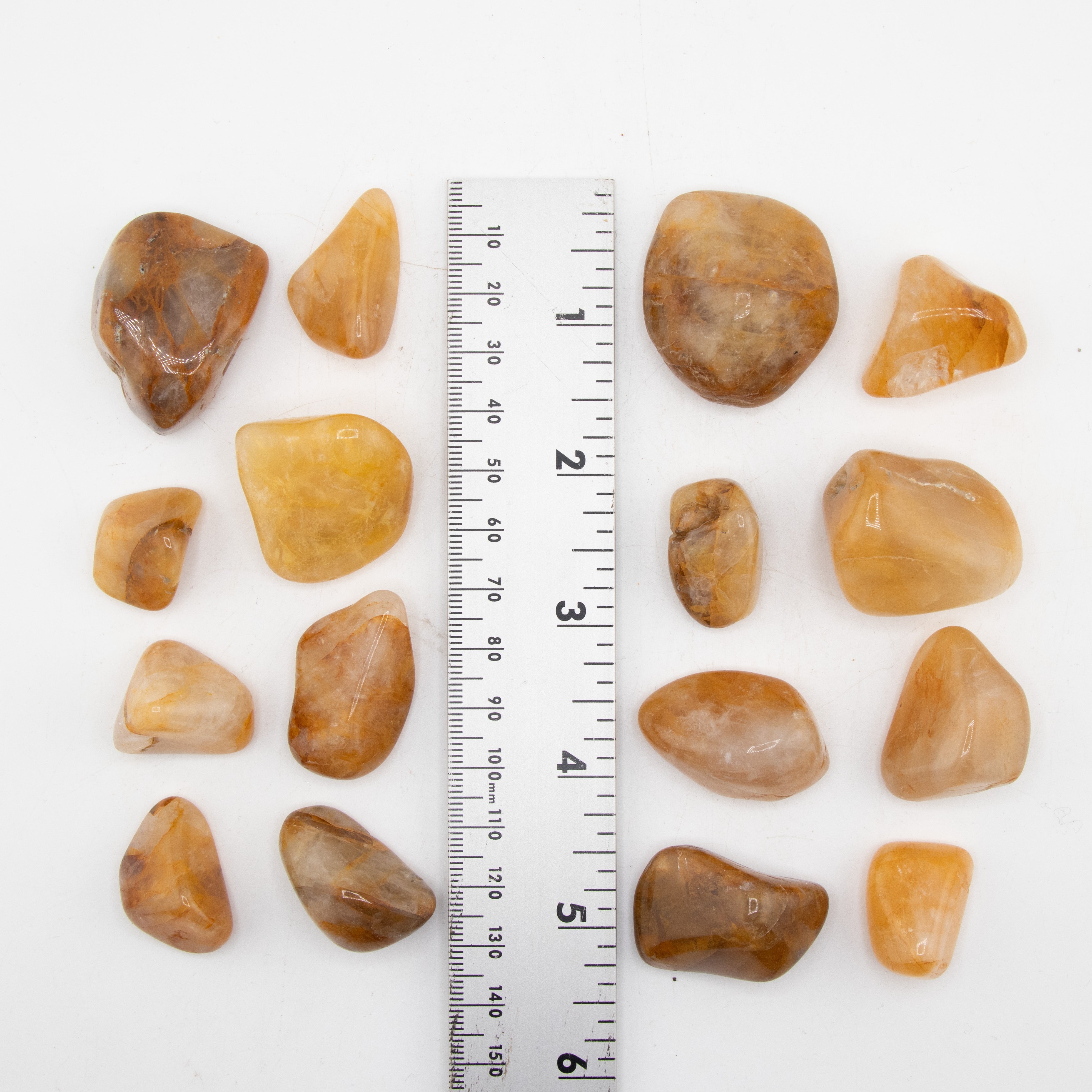 Yellow Hematoid Quartz Tumbled Stone, 2-3cm, 1 Lb.