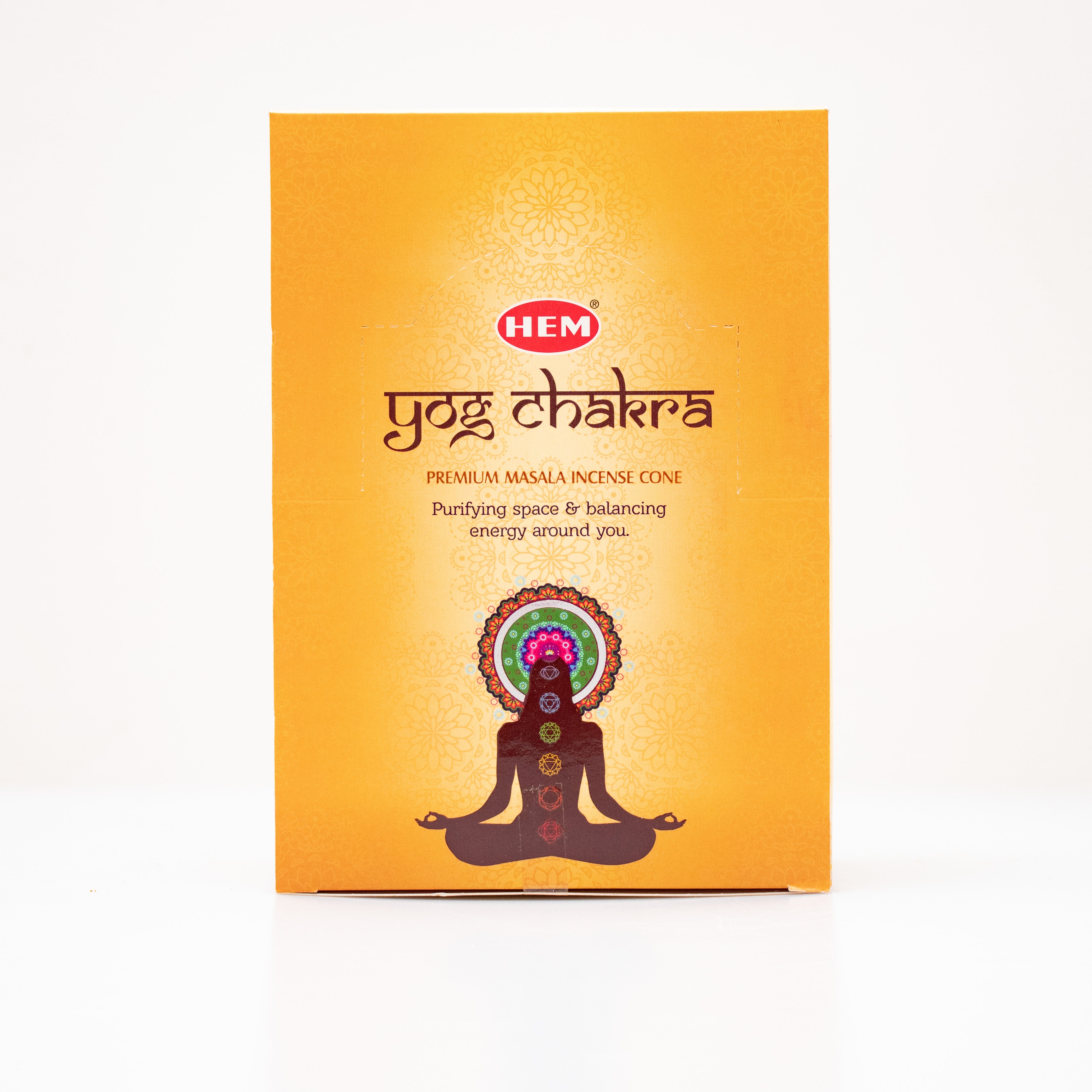 HEM Yog Chakra, Incense Cone, 24 Grams in One Pack, 12 Pack Box