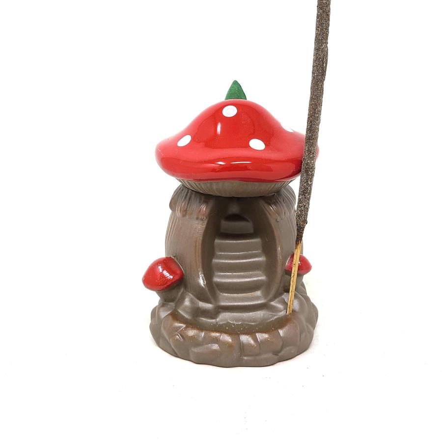 Mushroom House Backflow Cone Incense Burner 3.25"D x 4.5"H - 1 Piece
