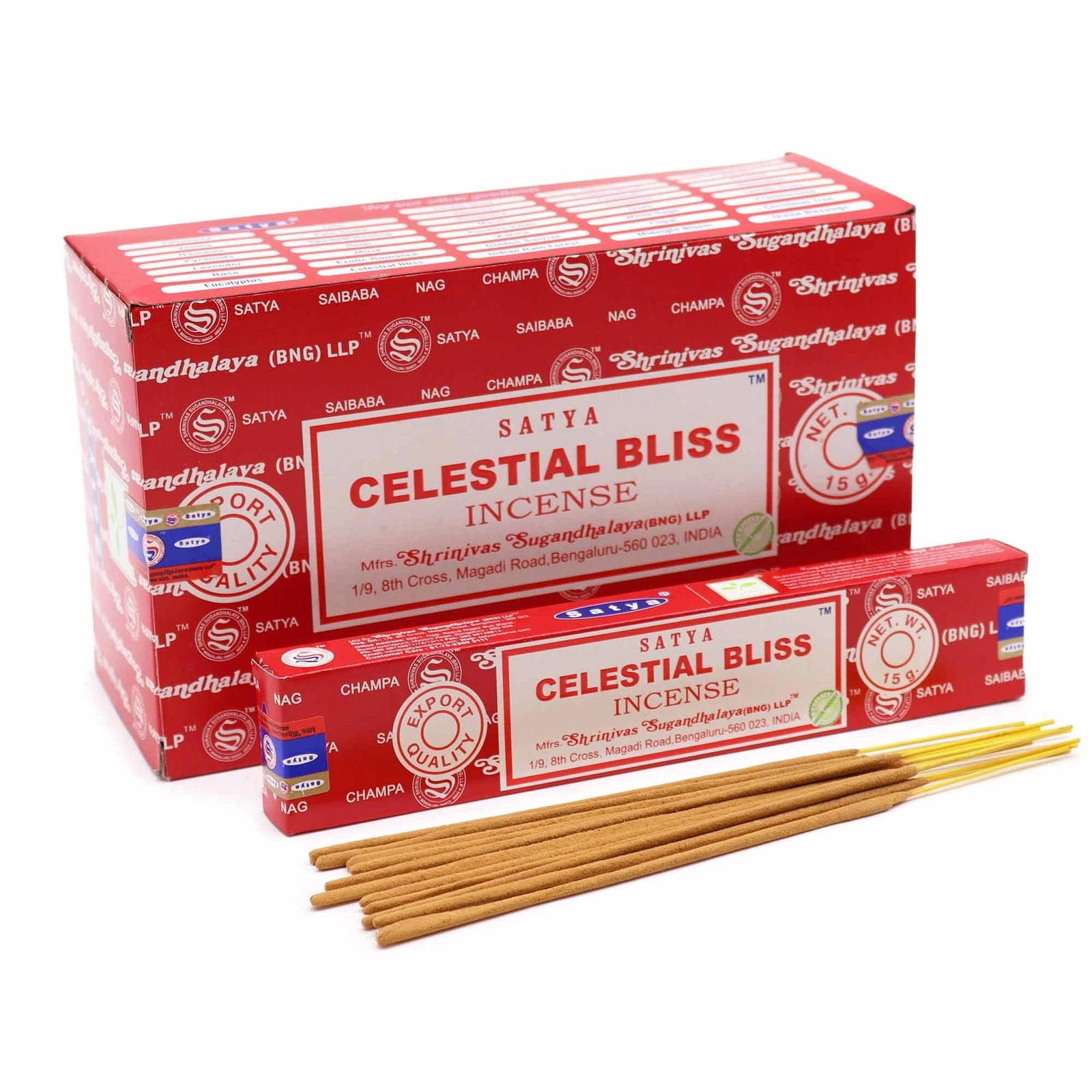 Satya Celestial Bliss, Incense Sticks, 15 grams in one Pack, 12 Pack Box