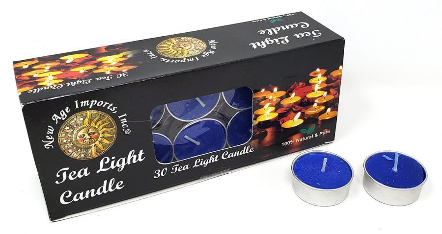 Tea Light Candles, Blue, Pack of 30