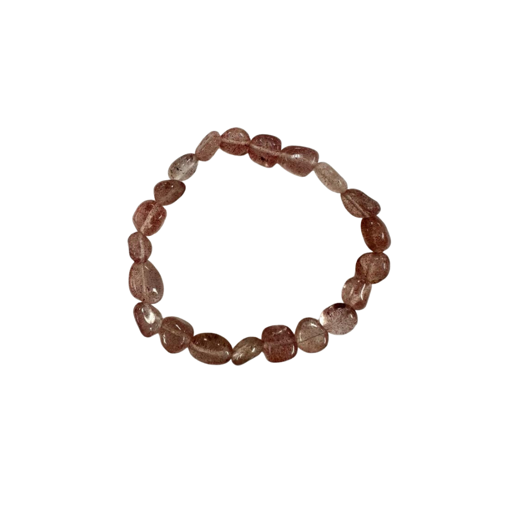 Strawberry Quartz Nugget Beads Bracelet, 6-8mm, 5 Pieces in a Pack