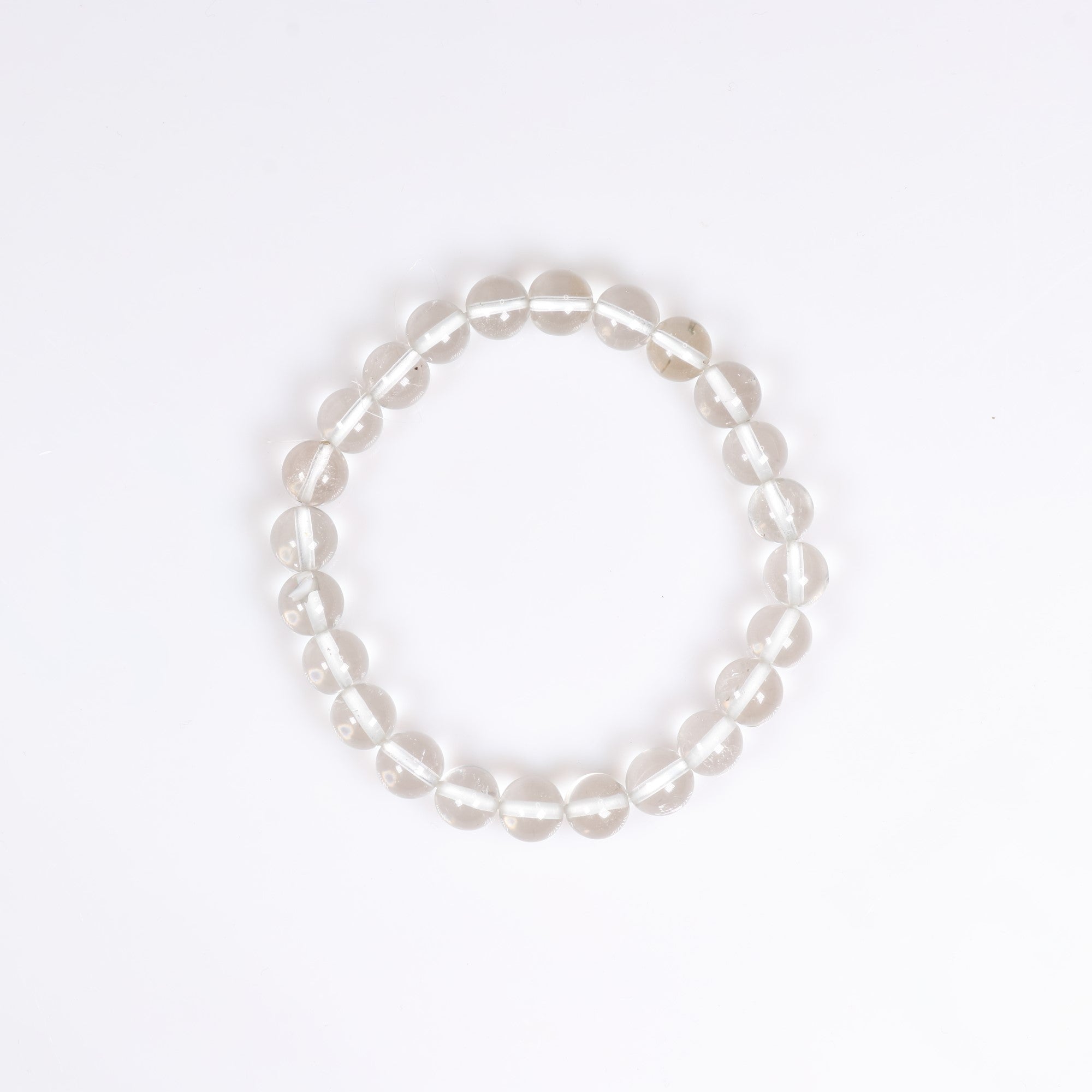 Quartz (Clear), Metal Free Bracelet, 8mm, 5 Pieces in a Pack