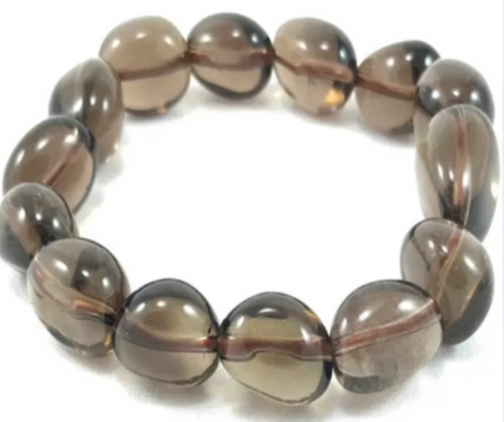 Smoky Quartz Nugget Beads Bracelet, 6-8mm, 5 Pieces in a Pack