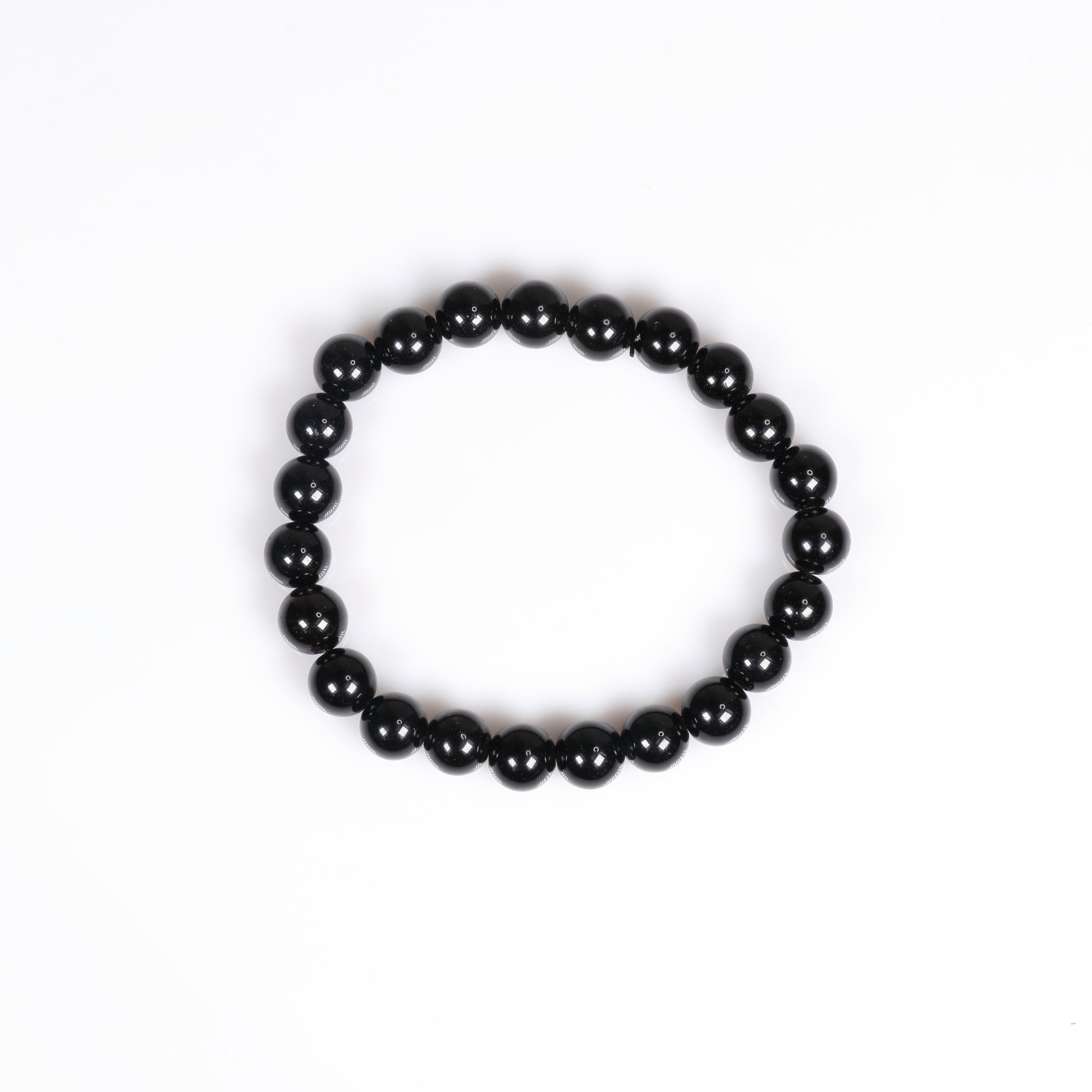 Obsidian (Black), Metal Free Bracelet, 8mm, 5 Pieces in a Pack