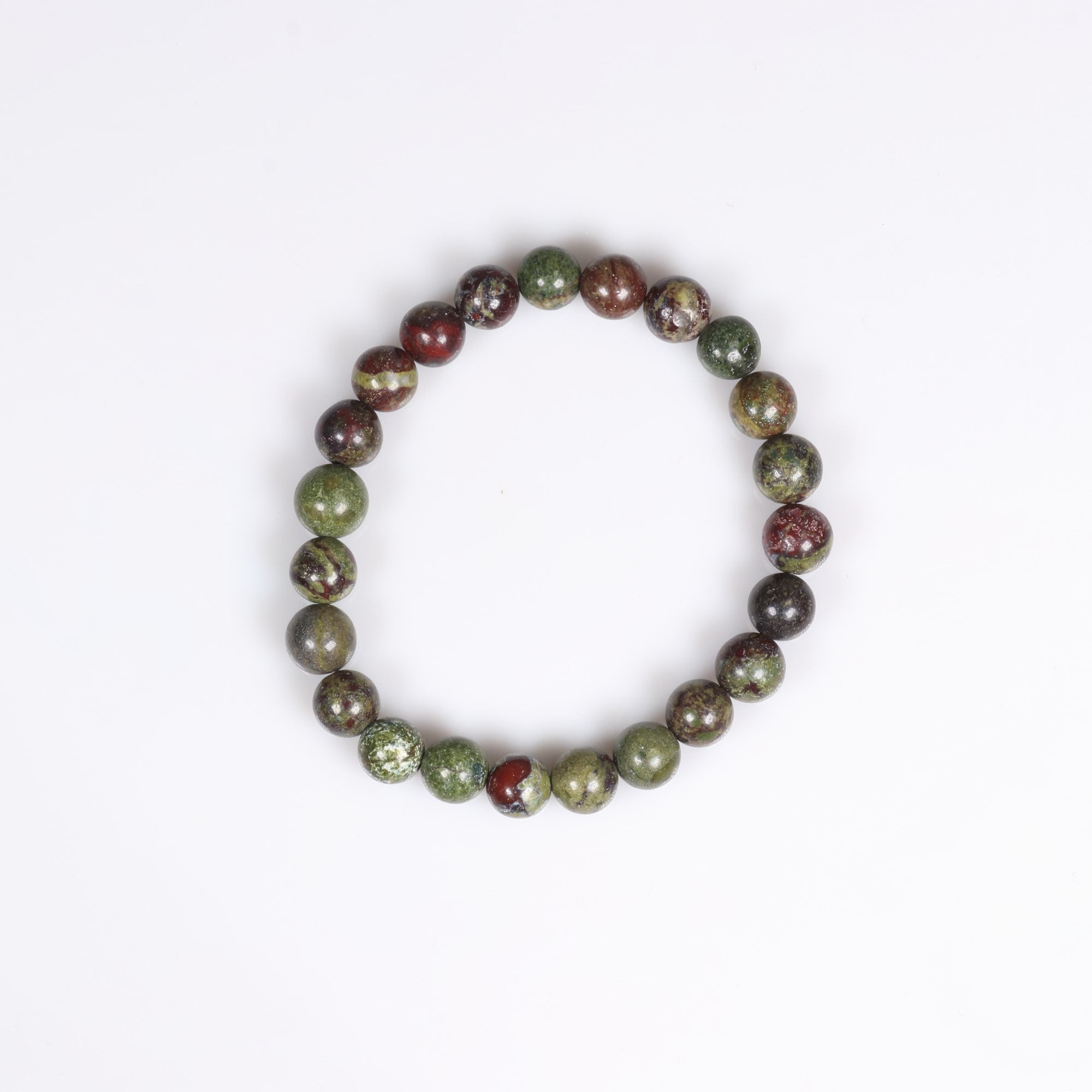 Jasper (Blood), Metal Free Bracelet, 8mm, 5 Pieces in a Pack