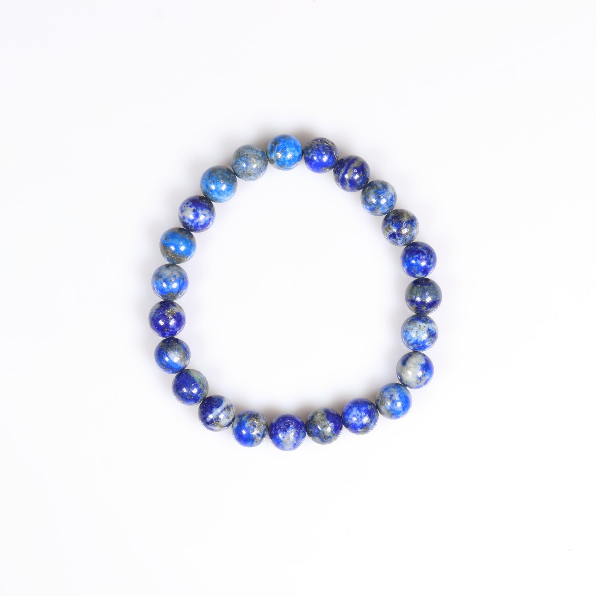 Lapis Lazuli, Metal Free Bracelet, 8mm, 5 Pieces in a Pack
