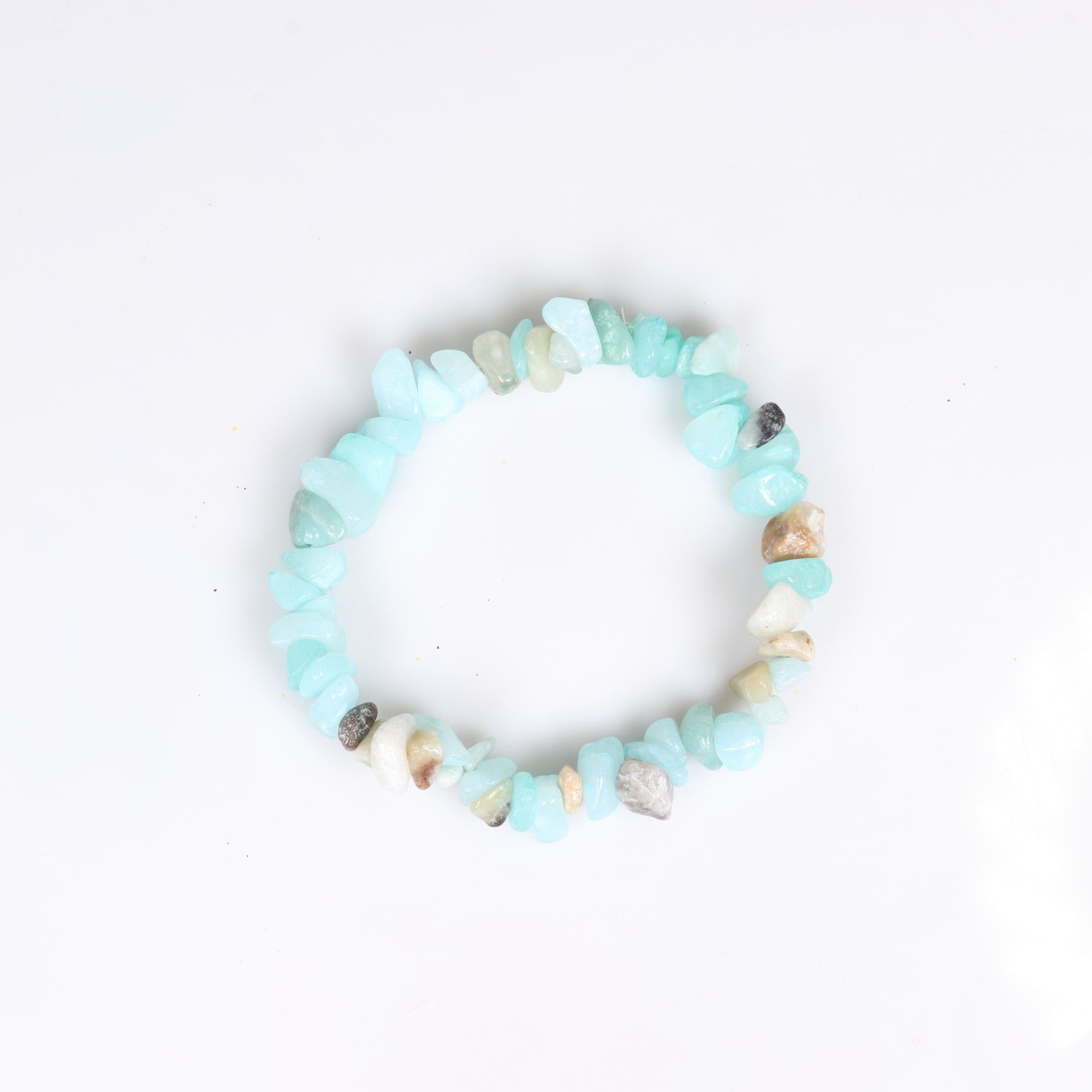 Amazonite Chipped Stone Bracelet, 5 Pieces in a Pack