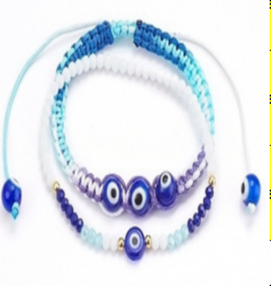 Nazar (Evil Eye) Bracelet, Lampwork Beads, 10 Pieces in a Pack