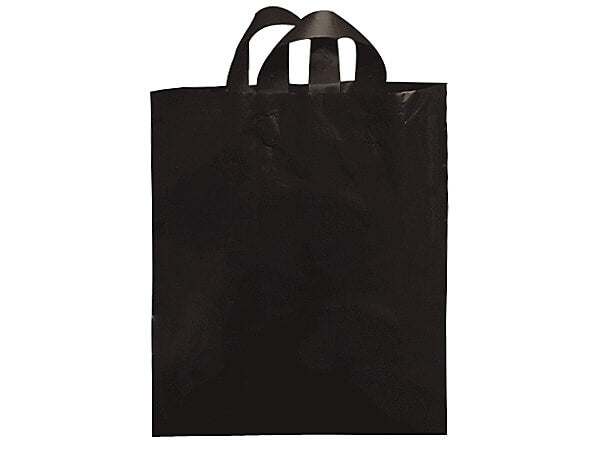 Black Mezzo Reusable Plastic Bags, 16x15x6", 50 Pieces in a Pack