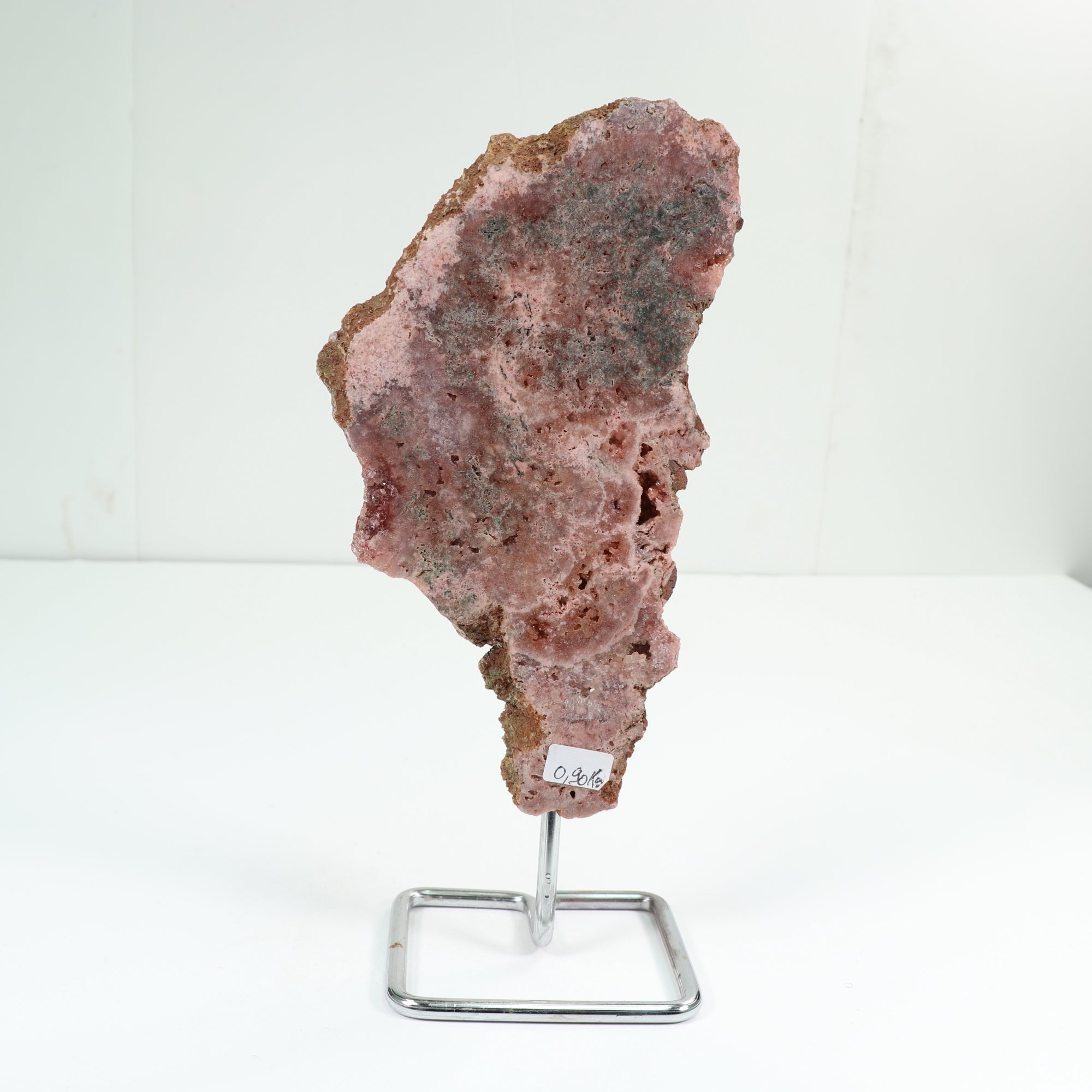 Natural Pink Amethyst Polished on Metal Stand, 750-1000 Gr, #011