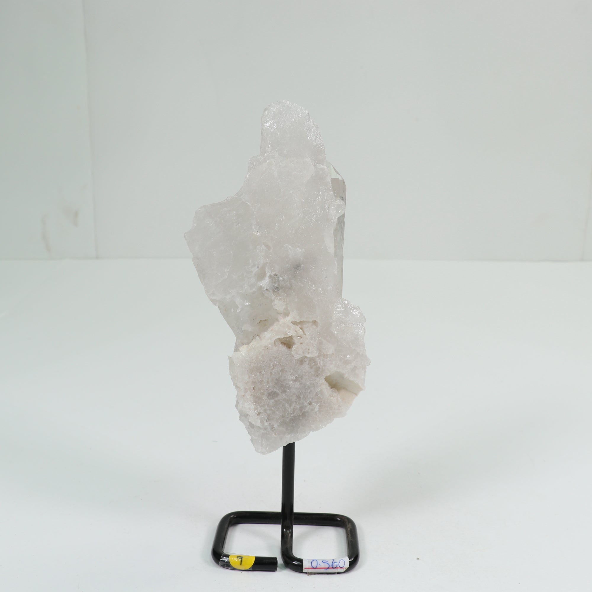 Natural Clear Quartz Polished on Metal Stand, 500-750 Gr, #014