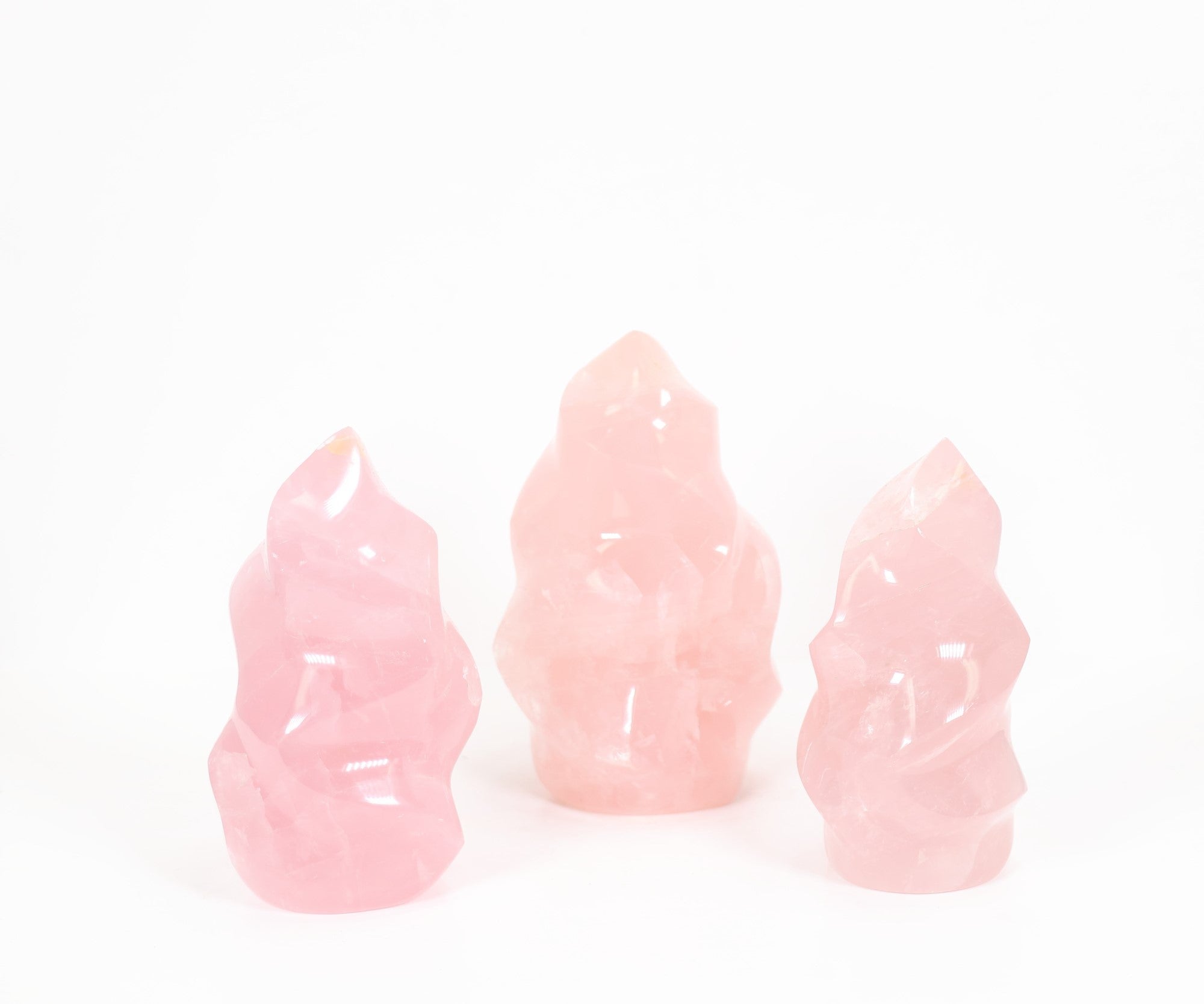 Rose Quartz Flame, 3"-5" Inch, 1 Piece, 300-500gr Each, #001