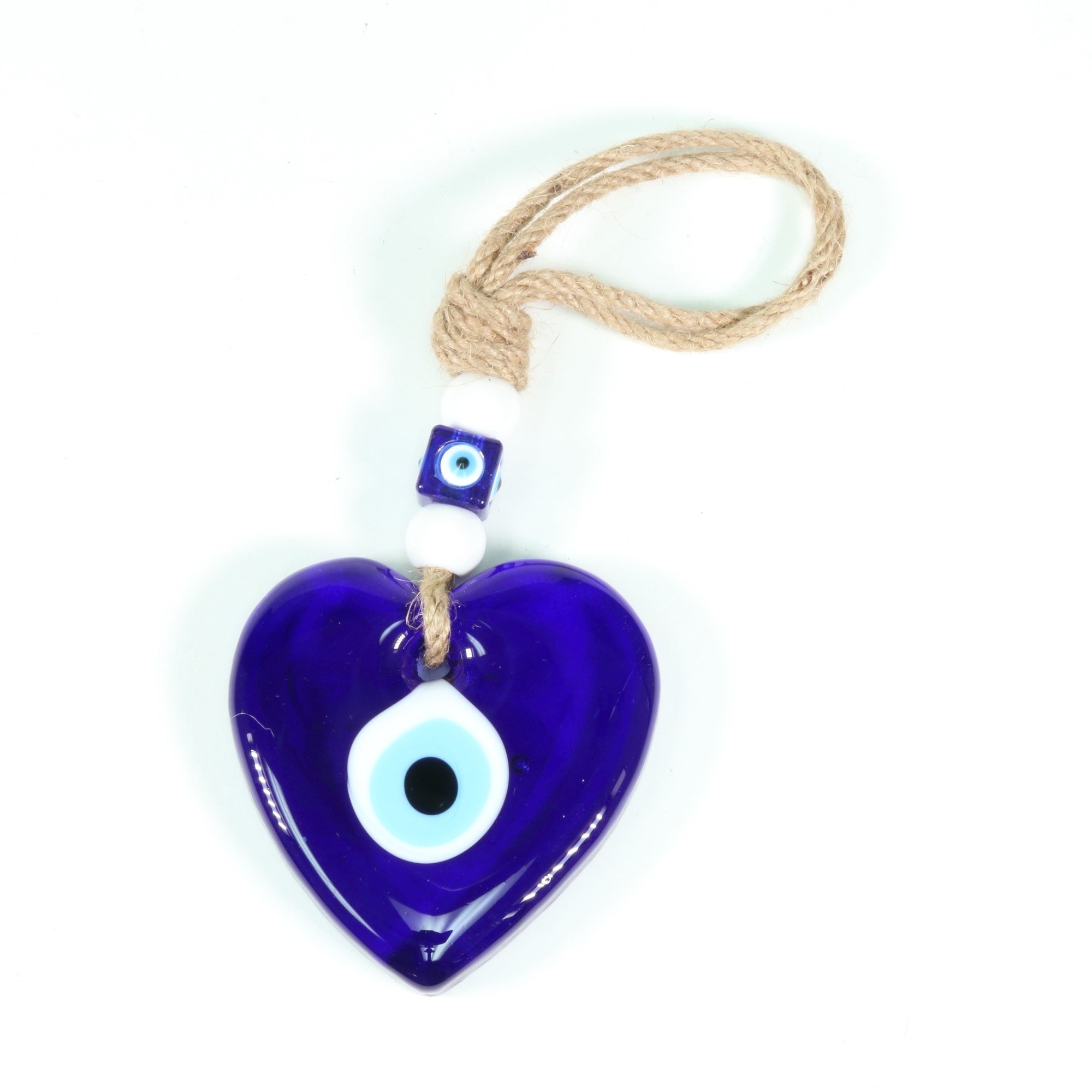 Evil Eye Heart Shaped Hanging Décor, 3.5" Inch, 10 Pieces in a Pack, #007