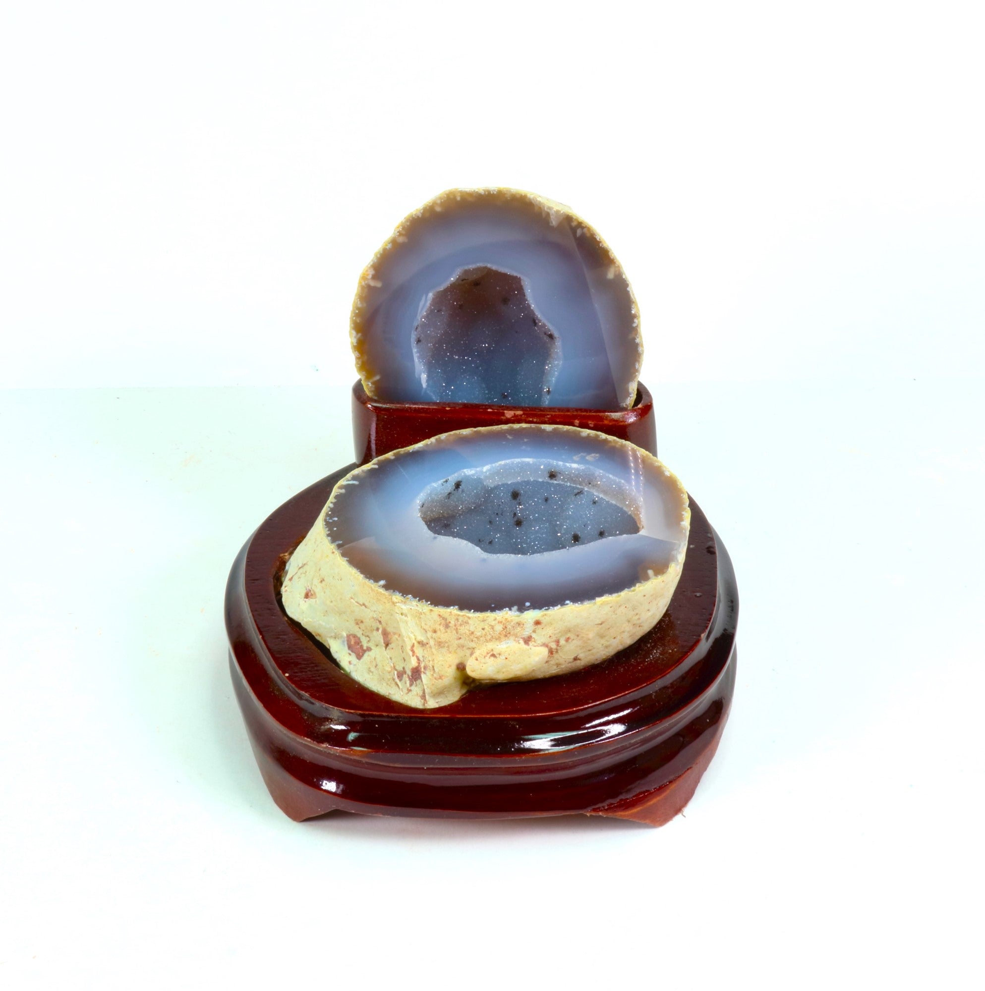 Agate Jewelry Box on Wood Stand, Medium, 1 Piece in a Pack, #001