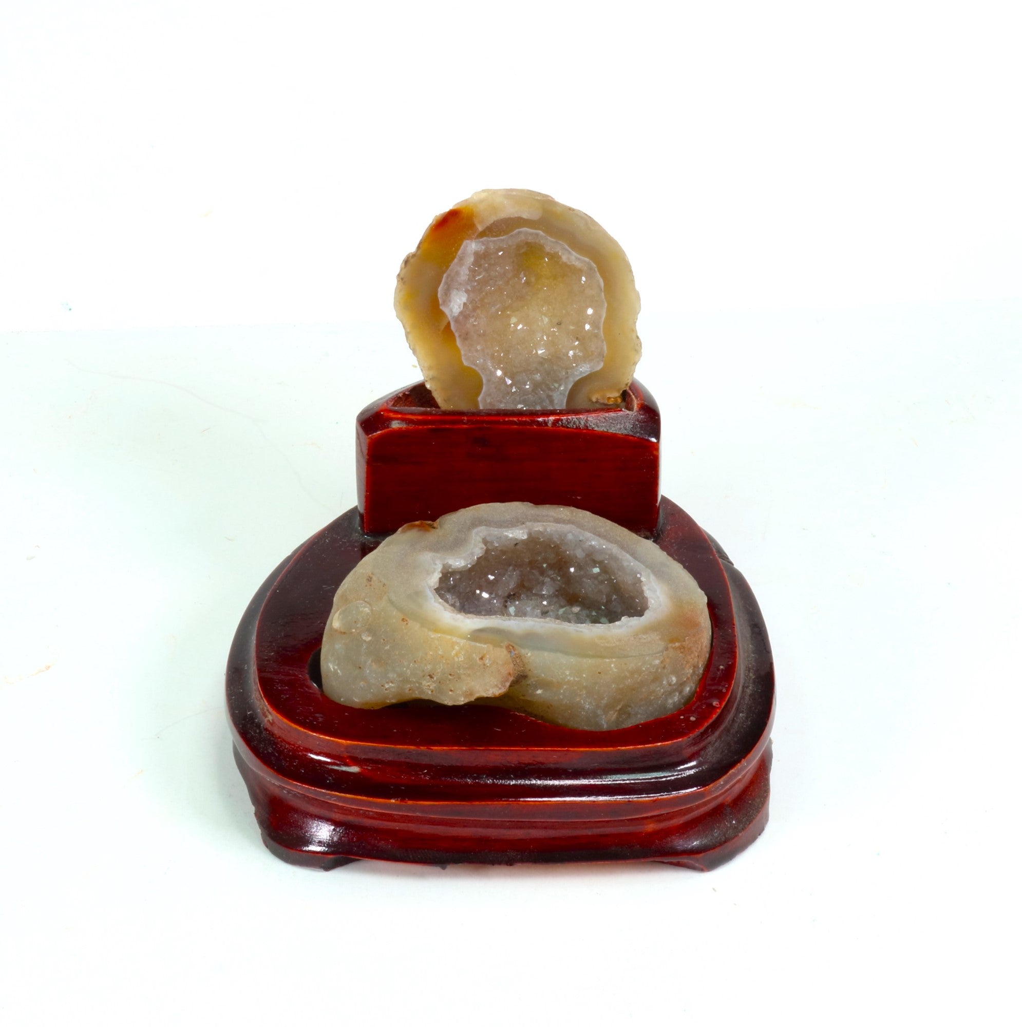 Agate Jewelry Box on Wood Stand, Small, 1 Piece in a Pack, #002