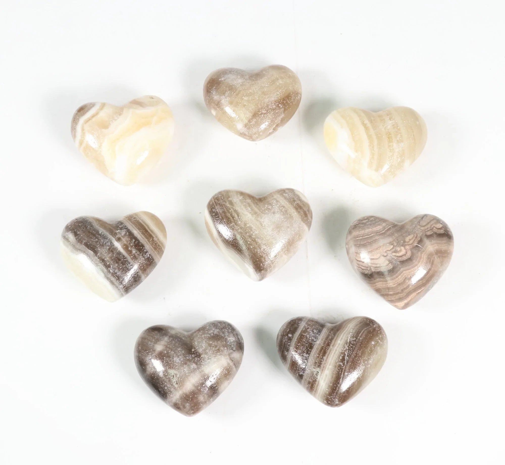 Zebra Calcite Heart, Hand Carved, 2.5" Inch, #002