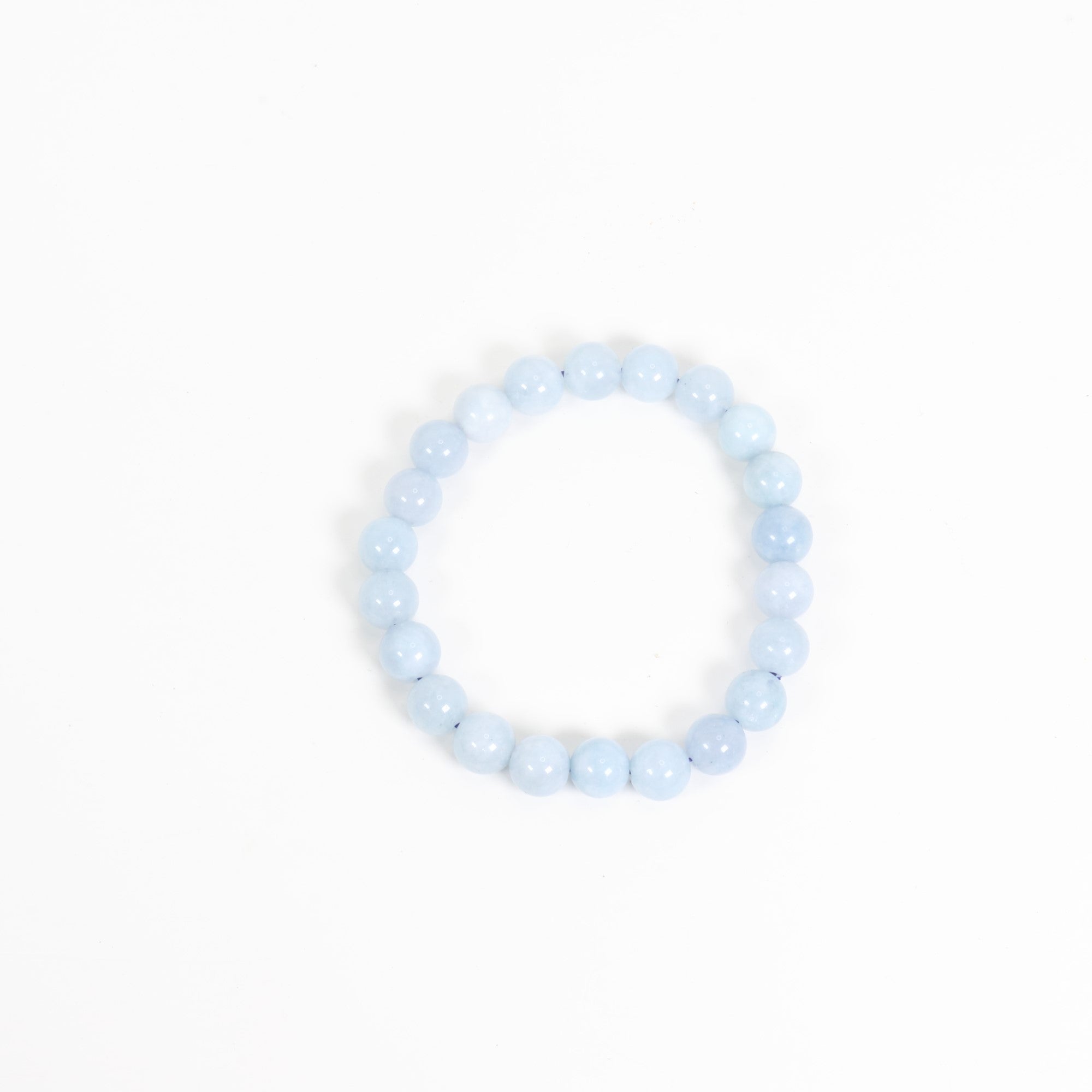 Chalcedony (Blue), Metal Free Bracelet, 8mm, 5 Pieces in a Pack