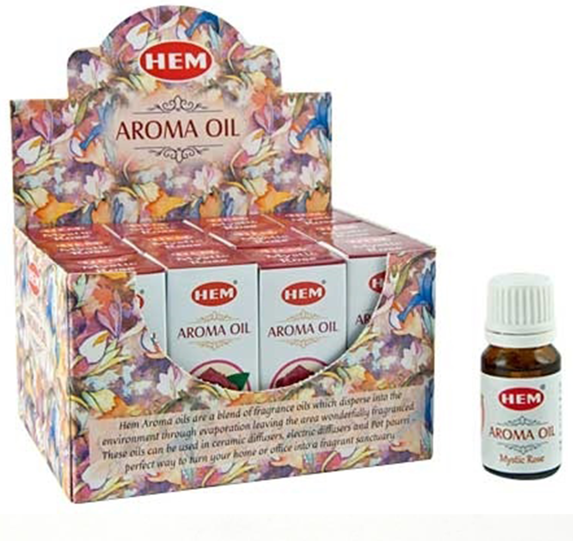 Hem Mystic Rose Aroma Oil, 12 packs of 10 ml