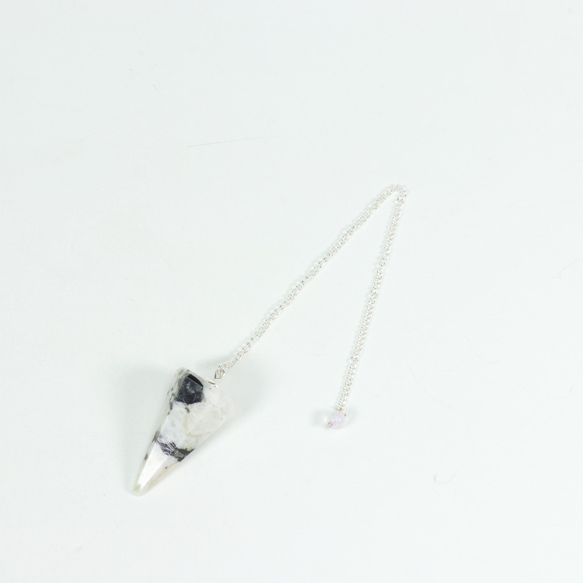Natural Rainbow Moonstone Pendulum, 9,25" x 1,75" Inch, 10 Pieces in a Pack, #0023