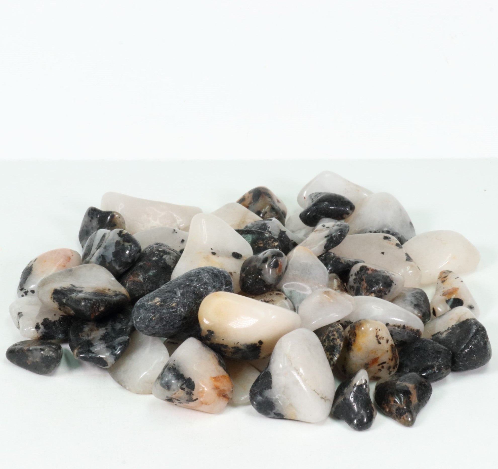 Tourmaline Quartz Tumbled Stone, 2-3cm, 1 Lb