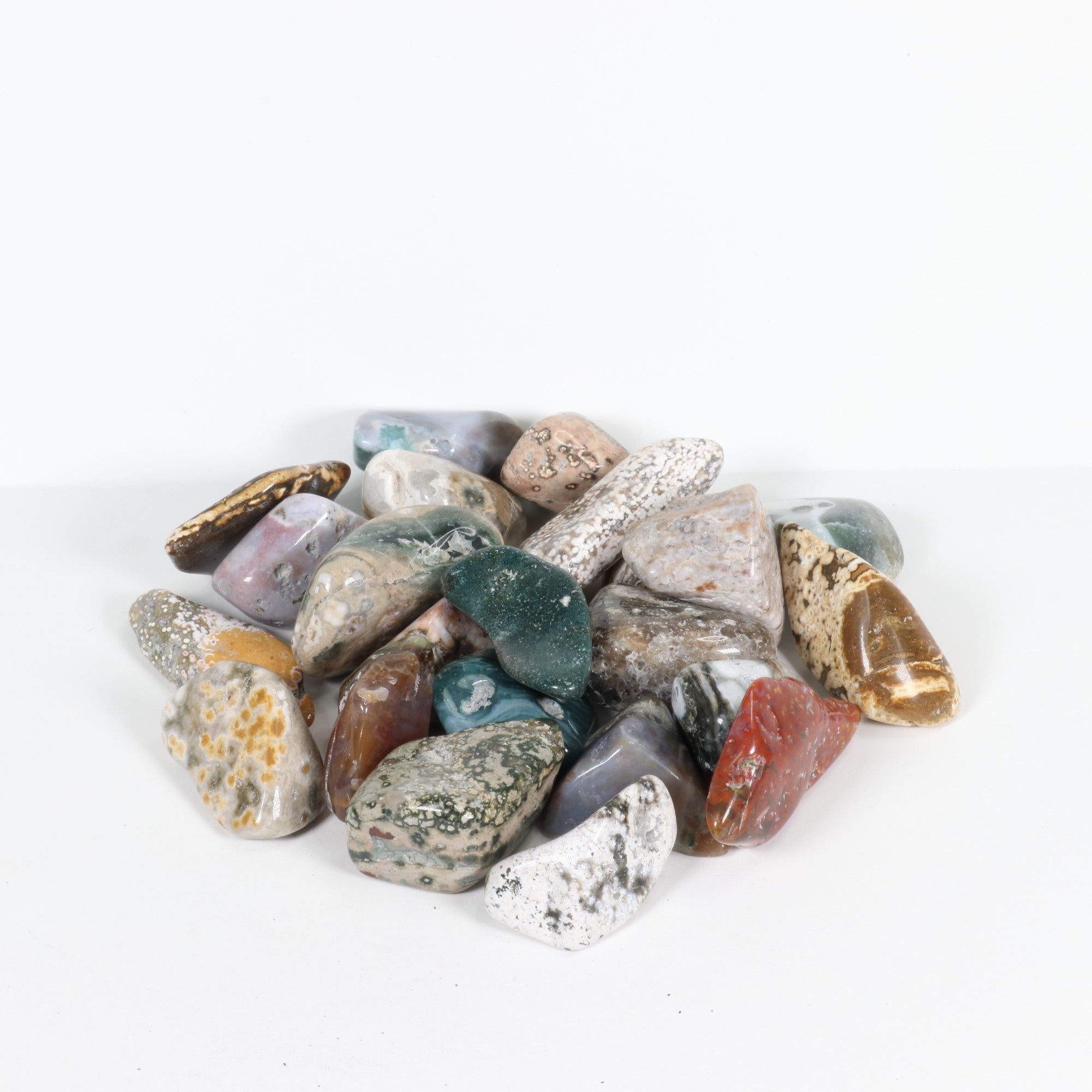 Ocean Sea Jasper Tumbled Stone, 2-3cm, 1 Lb