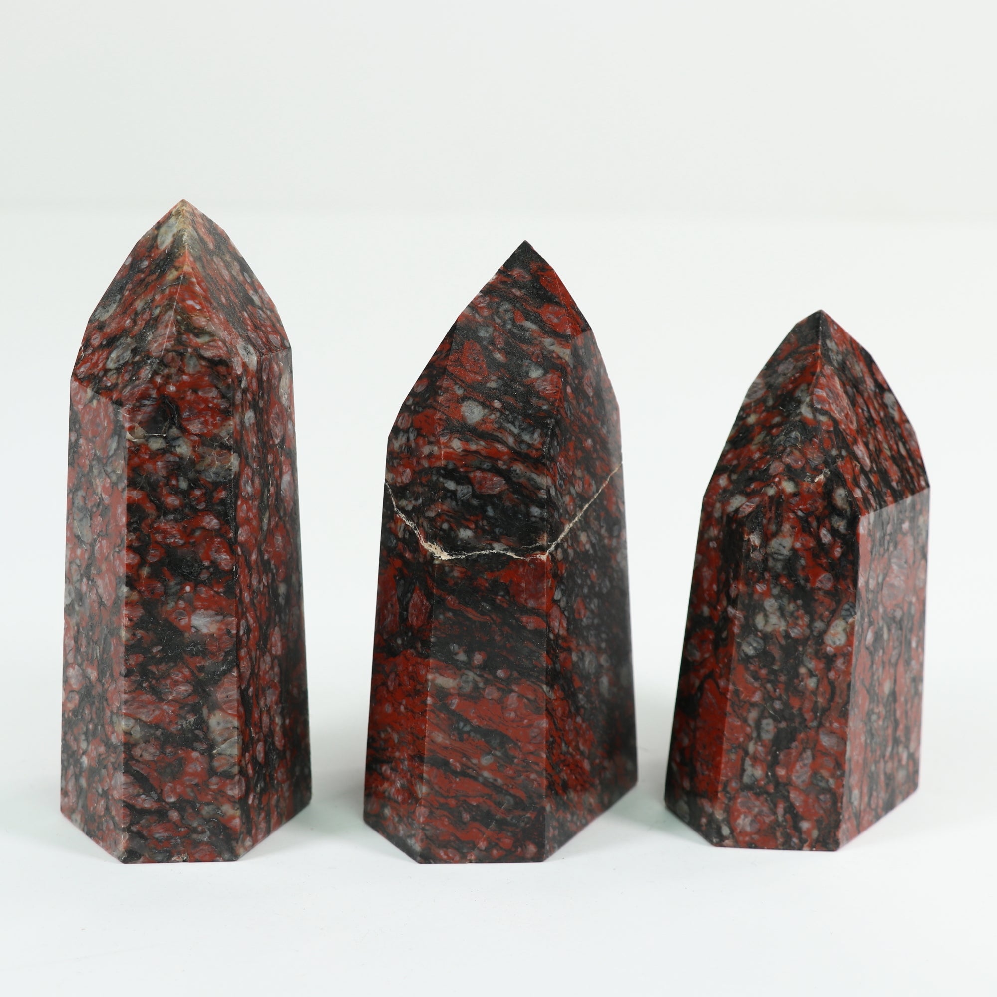 Red Snowflake Obsidian Polished Tower, Cut Base, 400-500 Gr, 1 Piece #033