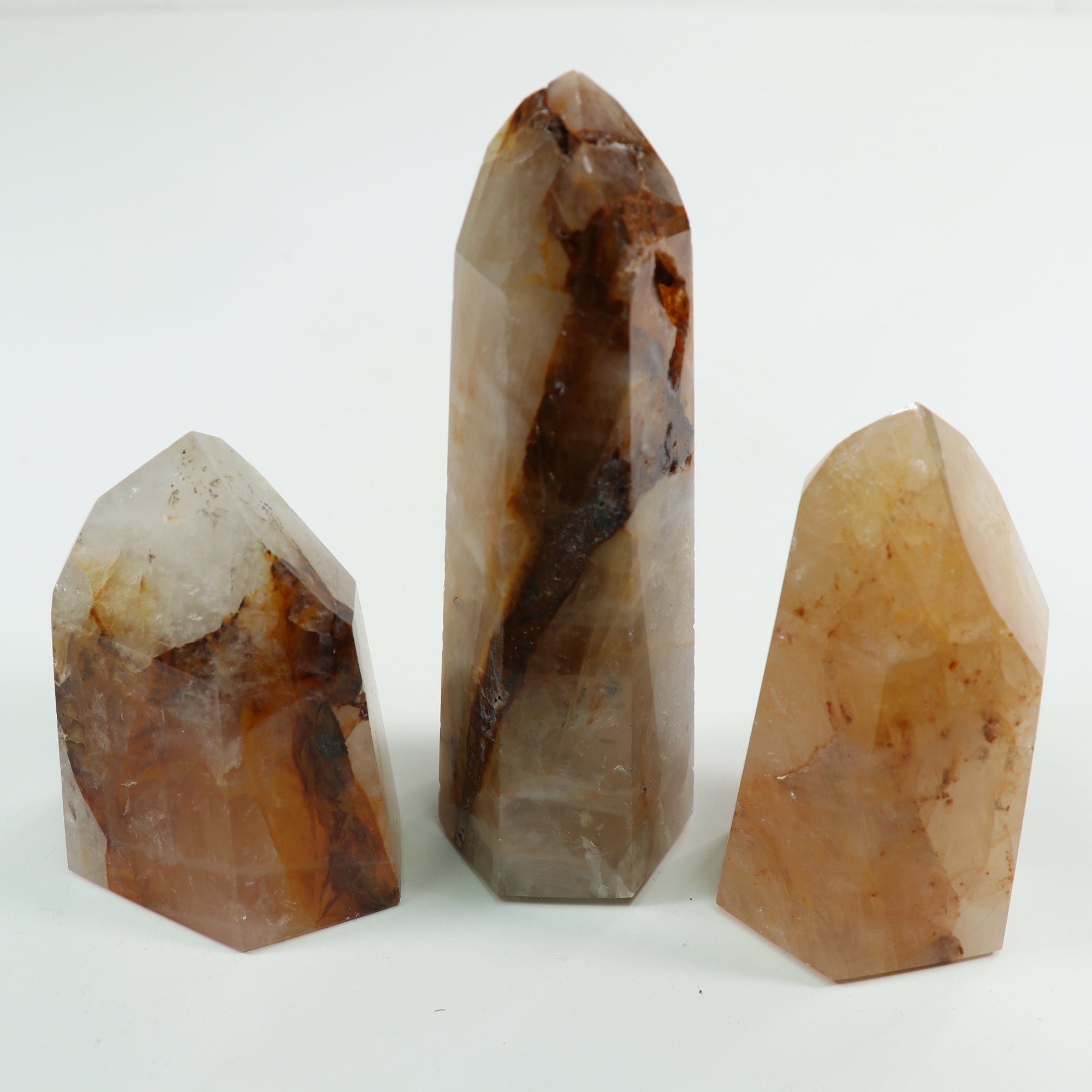 Yellow Hematoid Quartz Polished Tower, Cut Base, 300-400 Gr, 1 Piece #061