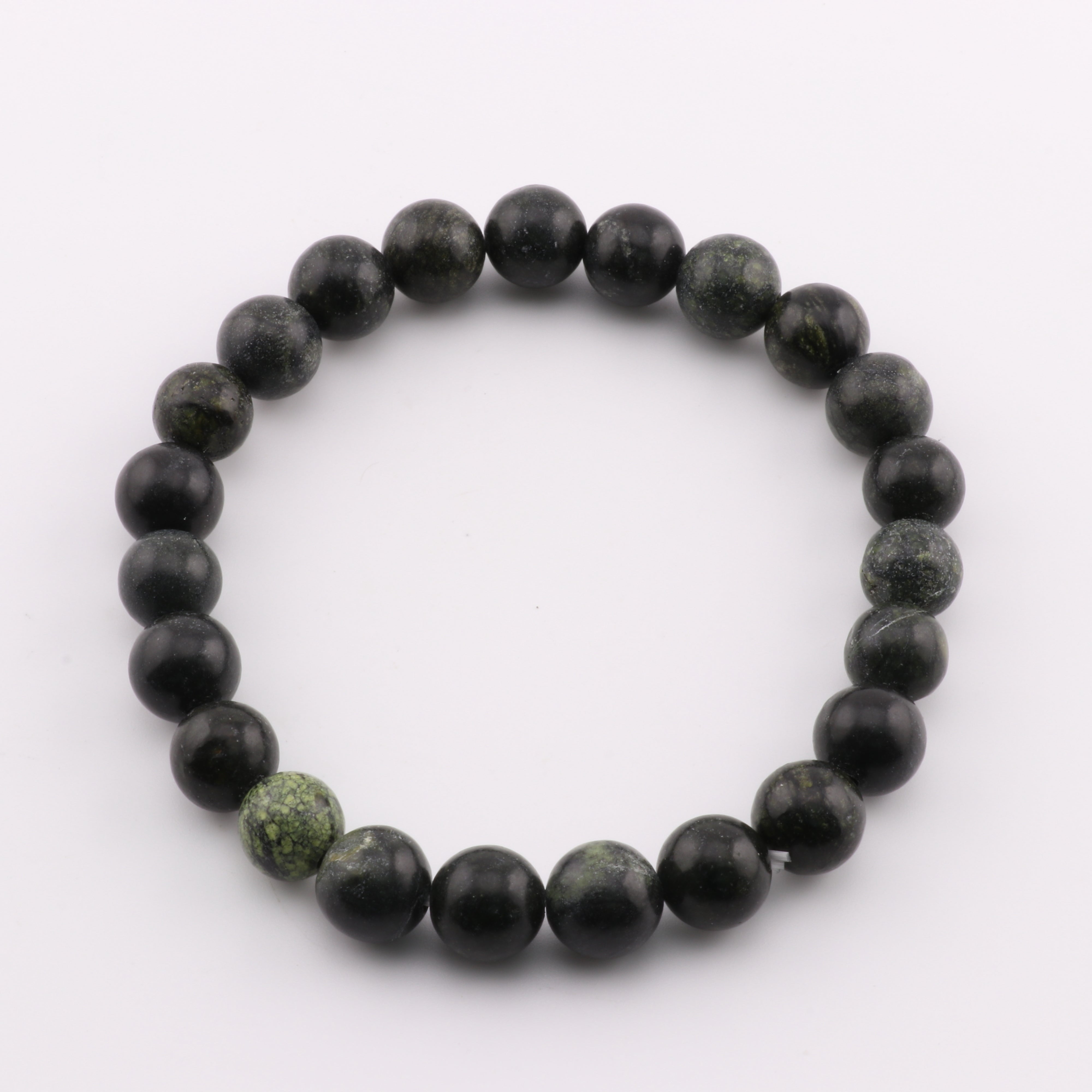 Serpentine, Metal Free Bracelet, 8mm, 5 Pieces in a Pack