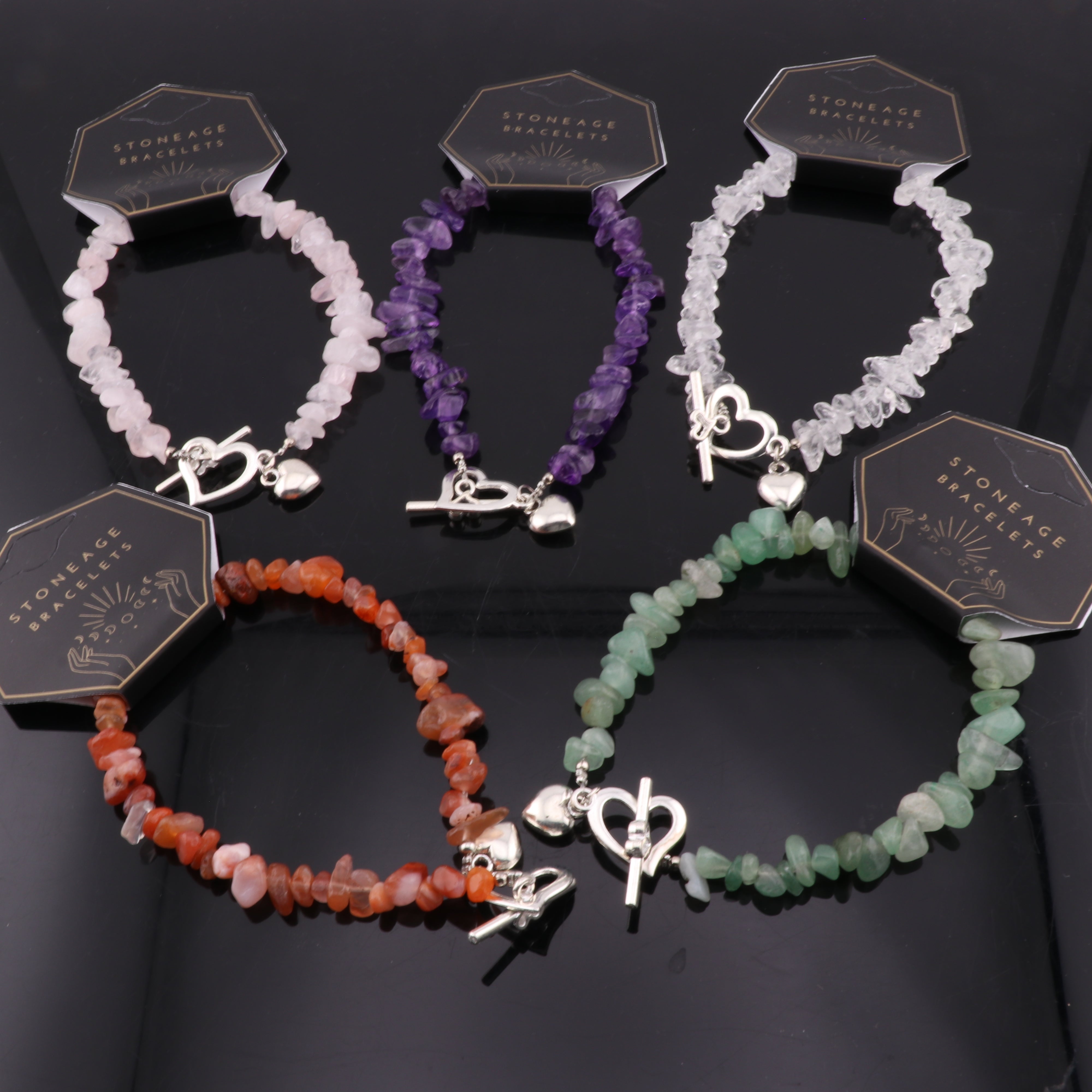 Chipped Stone Bracelet, Assorted, 5 Pieces in a Pack