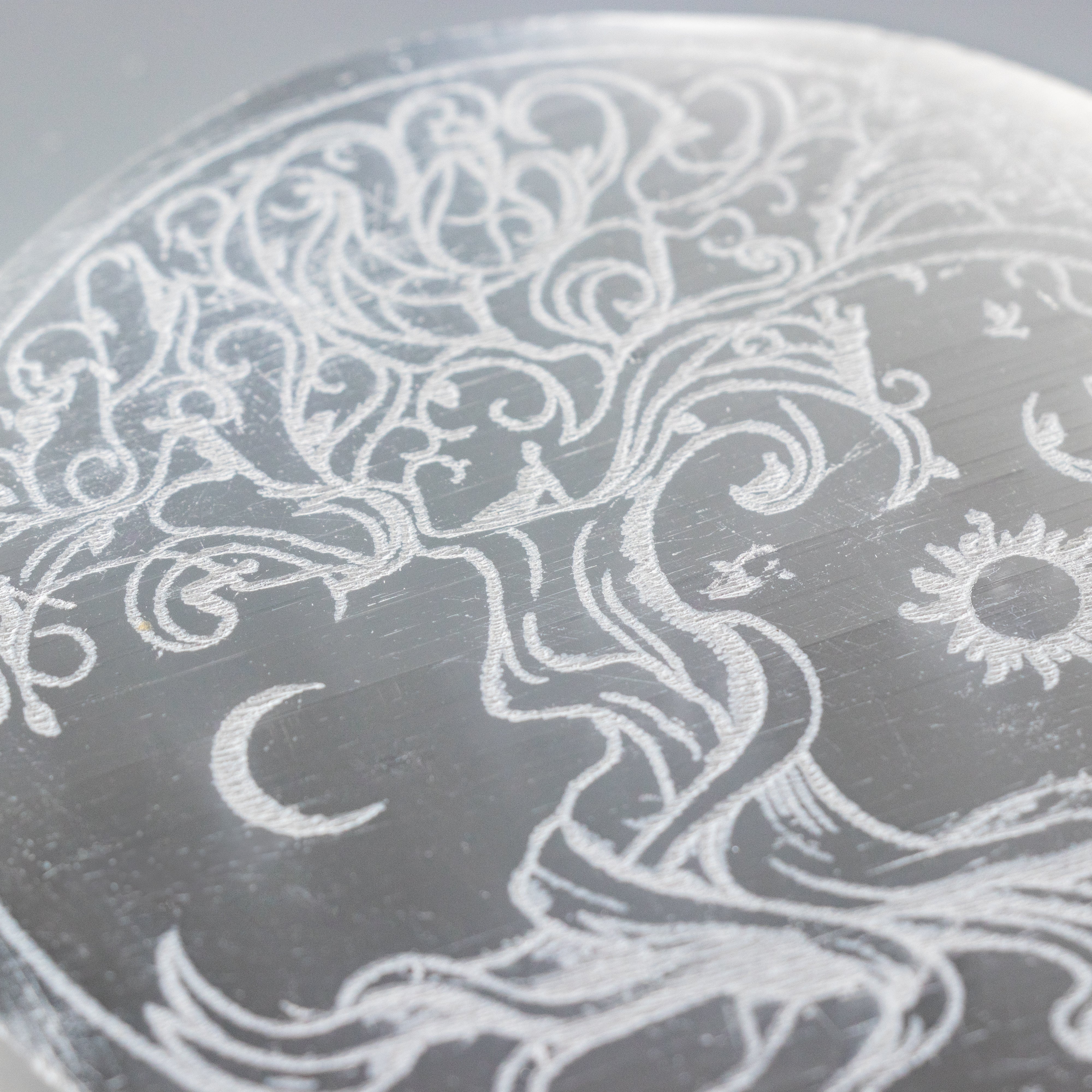 Selenite Engraved Round Tree of Life  Charging Plate, 3" Inch, 1 Piece