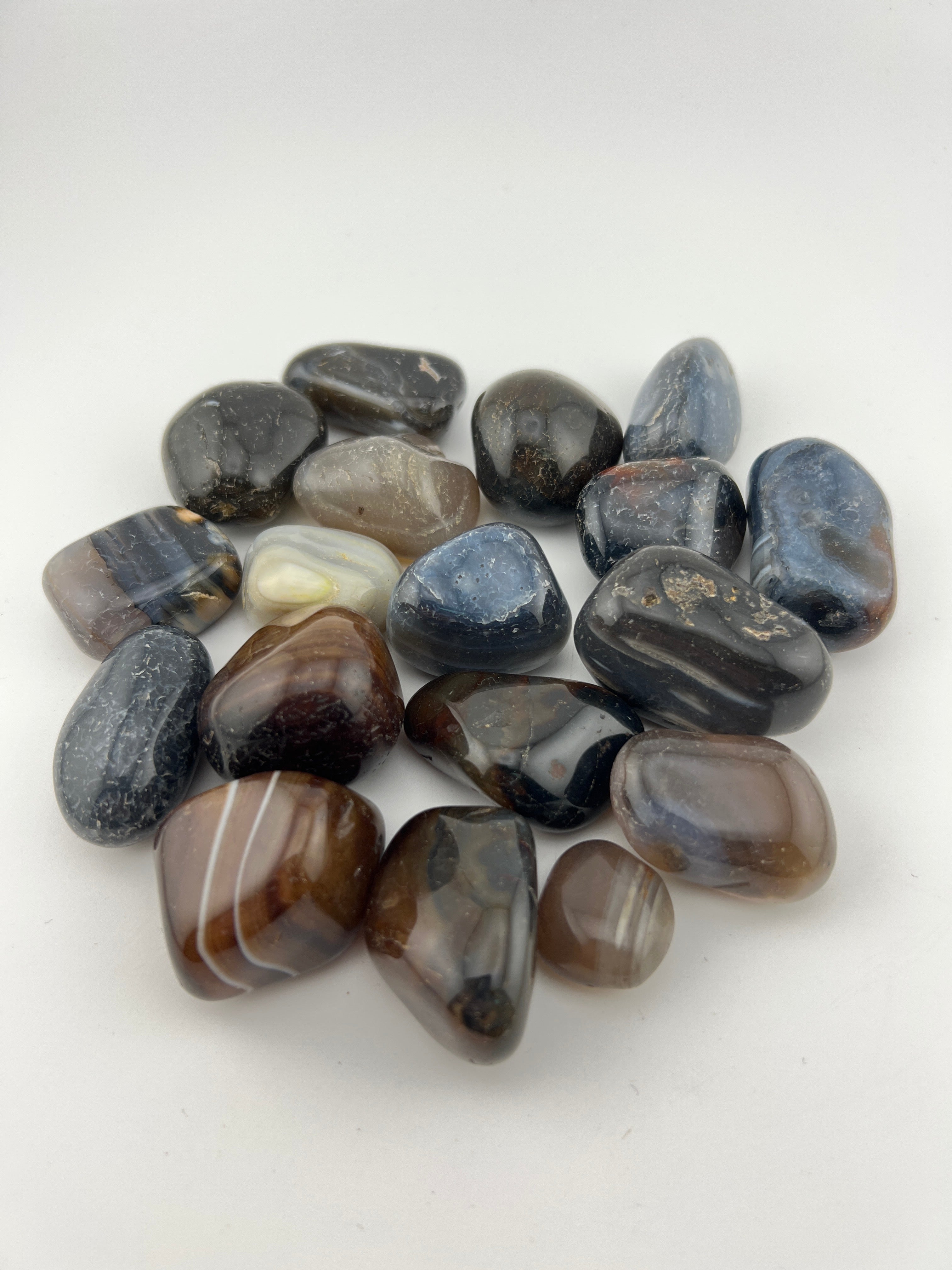 Botswana Agate Tumbled Stone, 2-3 cm, Quality B, 1 Lb