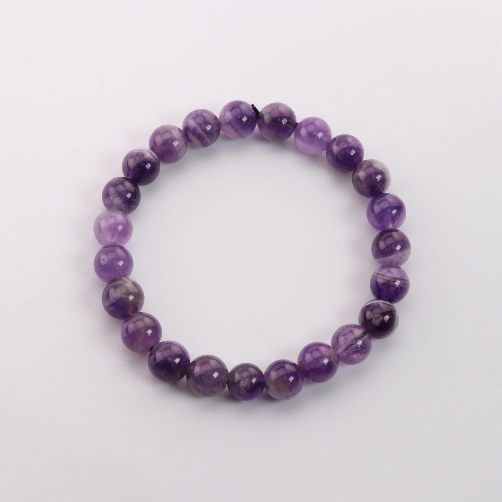 Amethyst (Dream), Metal Free Bracelet, 8mm, 5 Pieces in a Pack