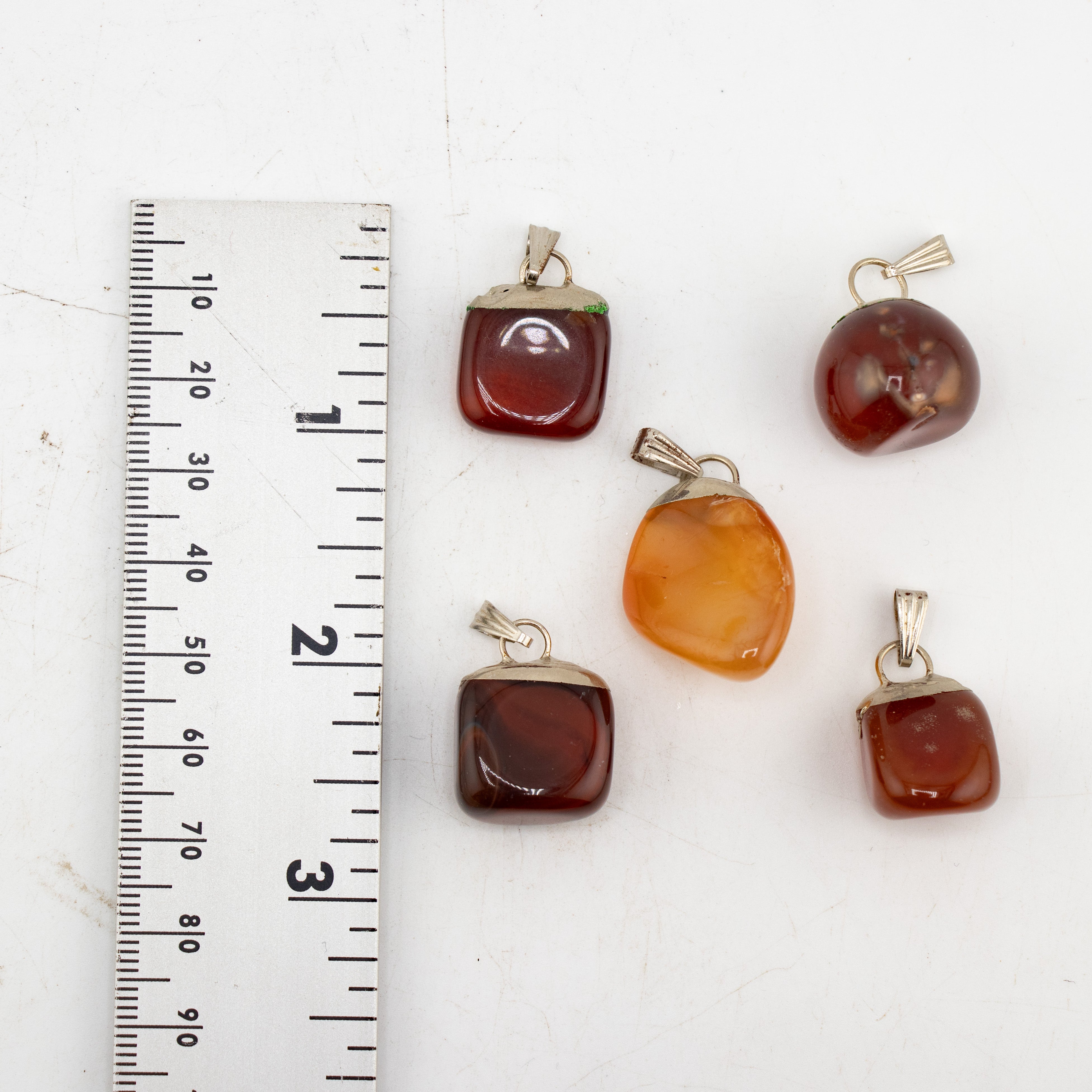 Carnelian Mixed Shape Pendants, 5 Pieces in a Pack, #094