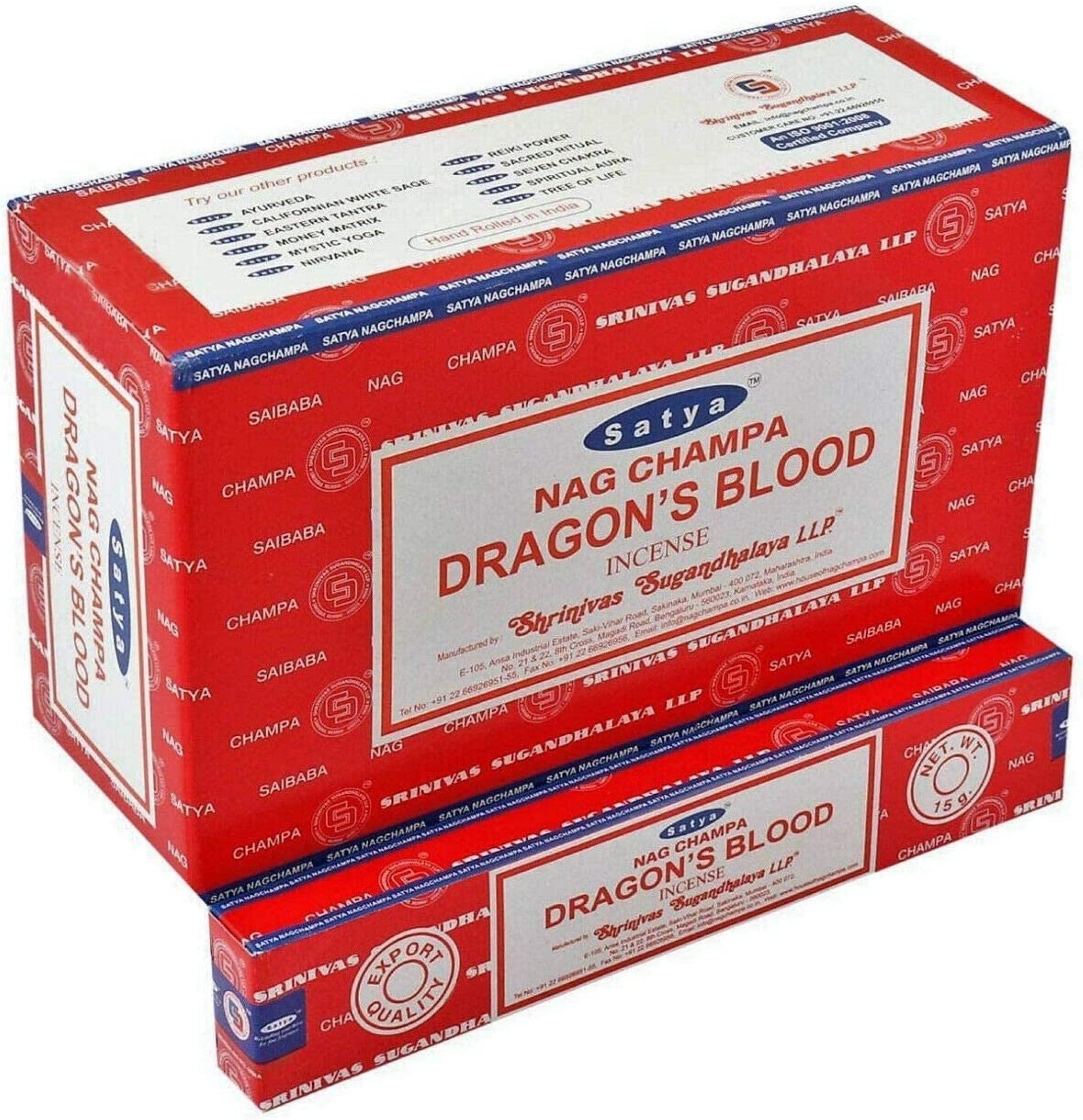 Satya Dragons Blood, Incense Sticks, 15 grams in one Pack, 12 Pack Box