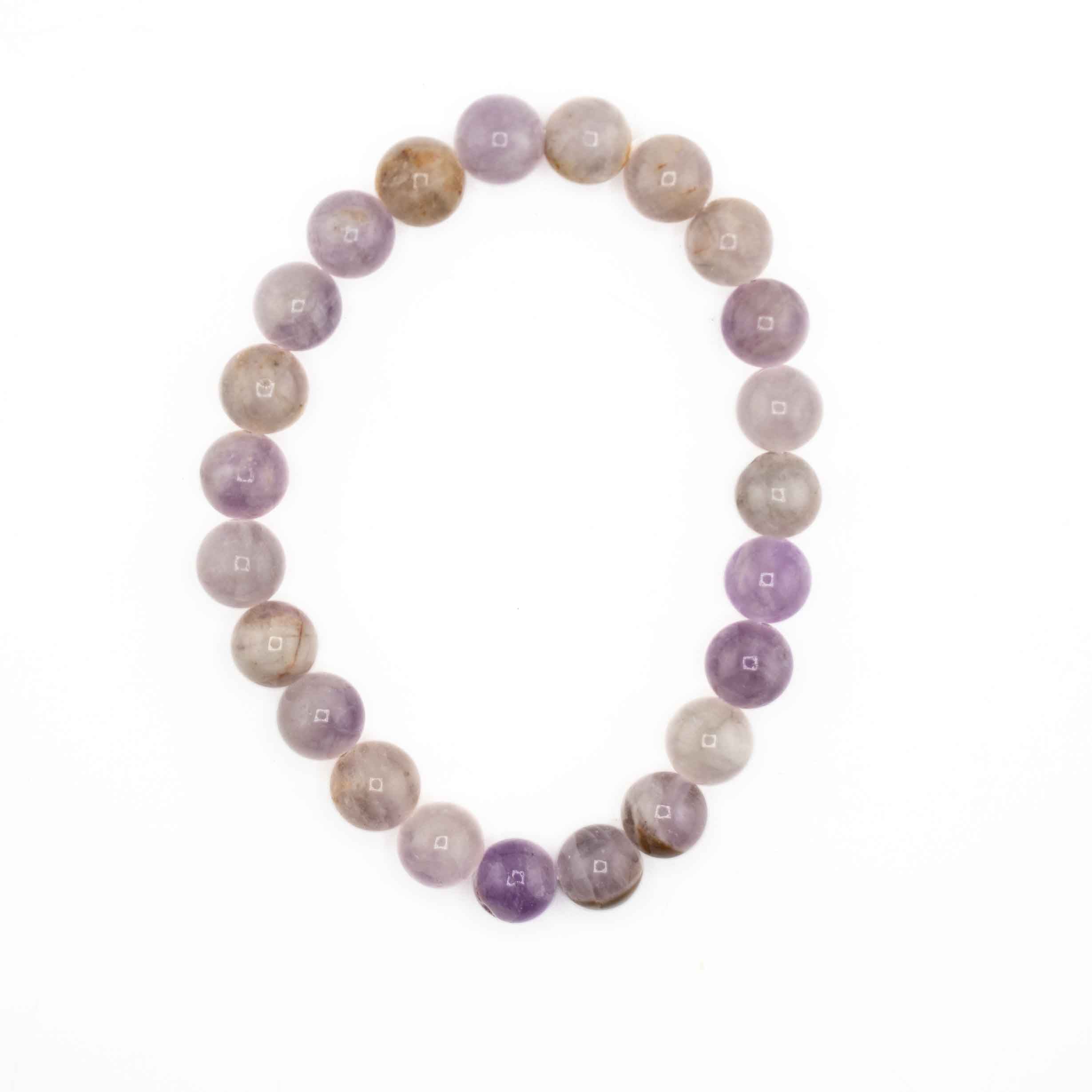 Amethyst (Lavender), Metal Free Bracelet, 8mm, 5 Pieces in a Pack