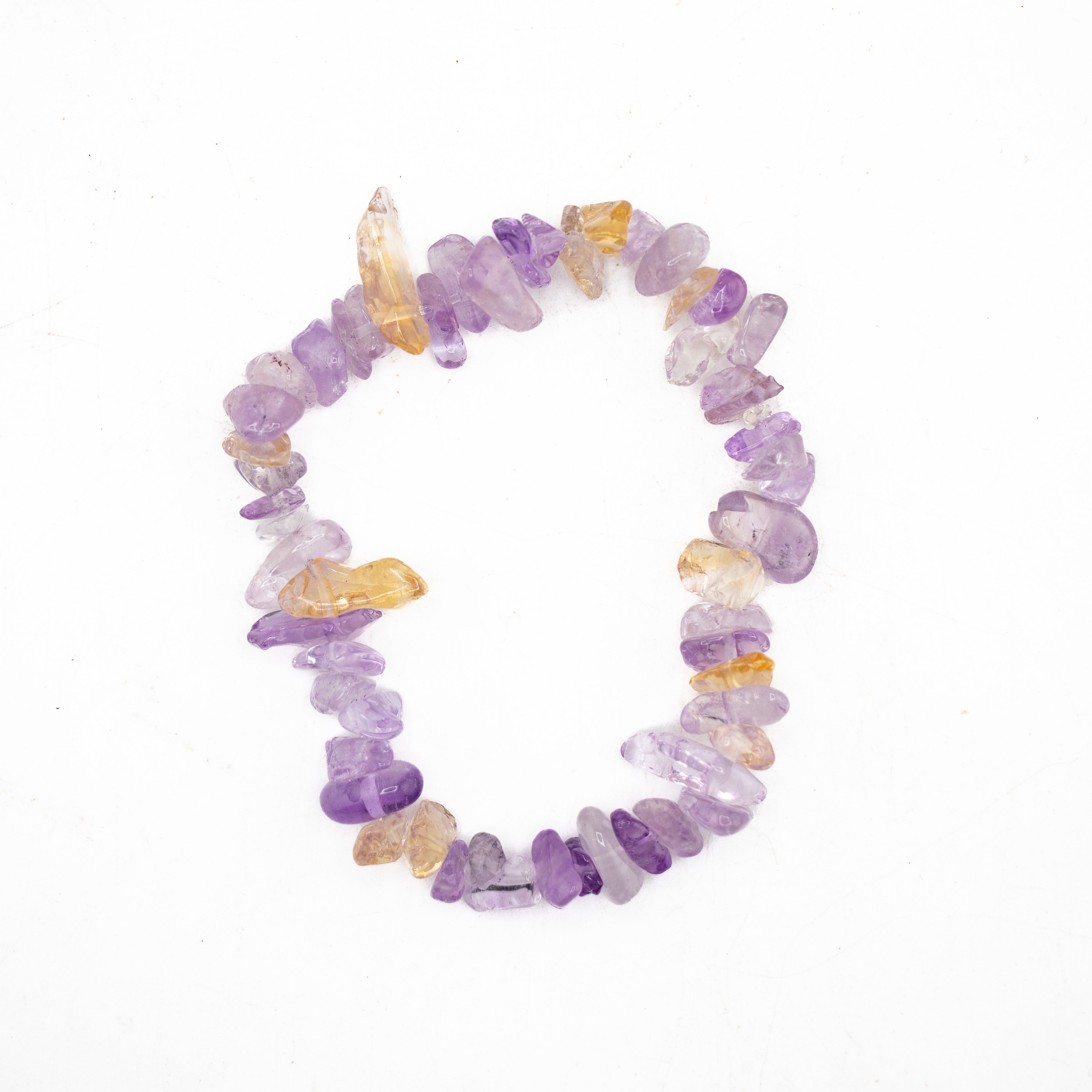Ametrine Chipped Stone Bracelet, 5 Pieces in a Pack