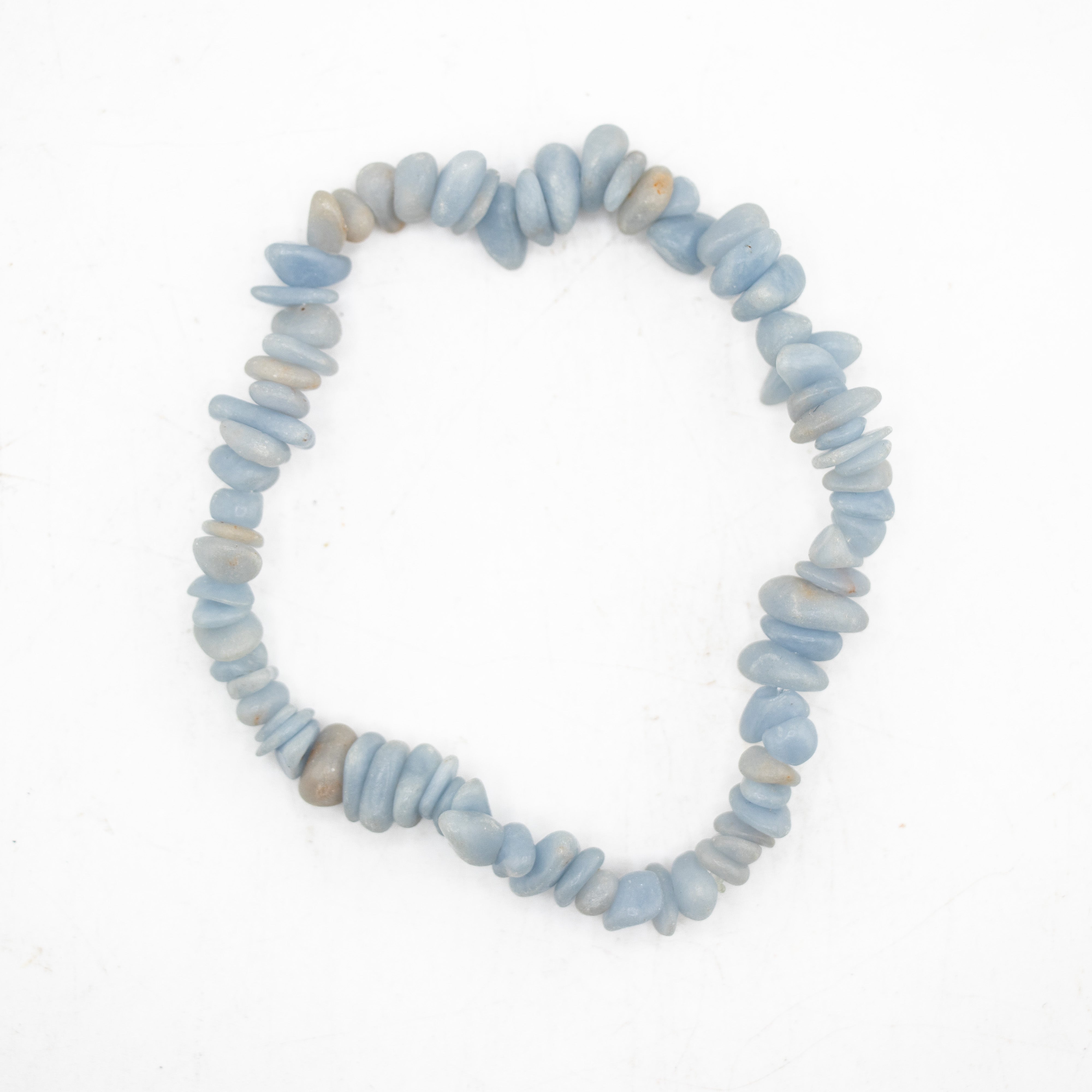 Angelite Chipped Stone Bracelet, 5 Pieces in a Pack