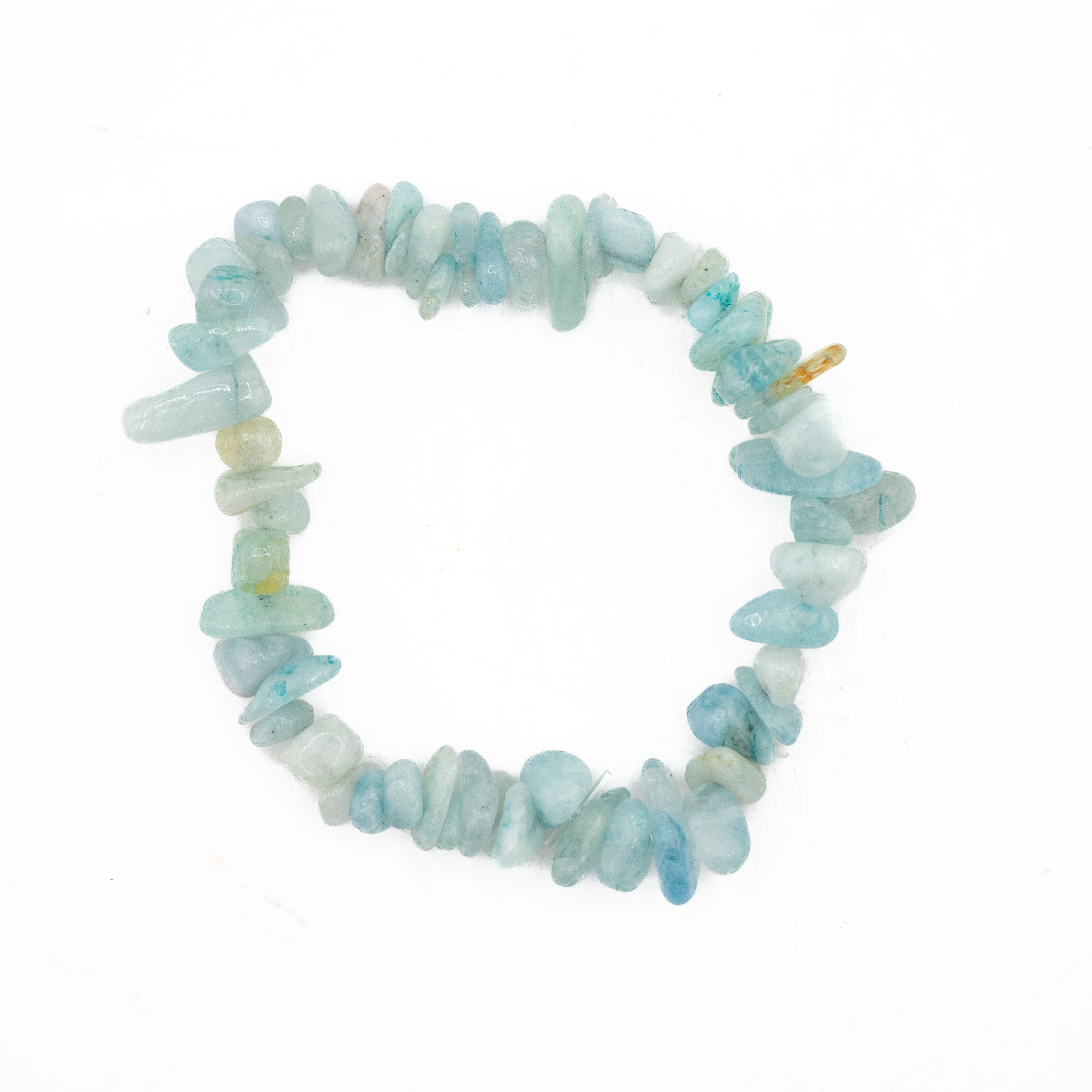 Aquamarine Chipped Stone Bracelet, 5 Pieces in a Pack