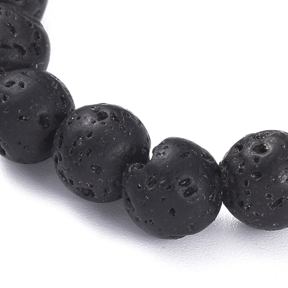 Lava Stone Bracelet, 6mm, 5 Pieces in a Pack